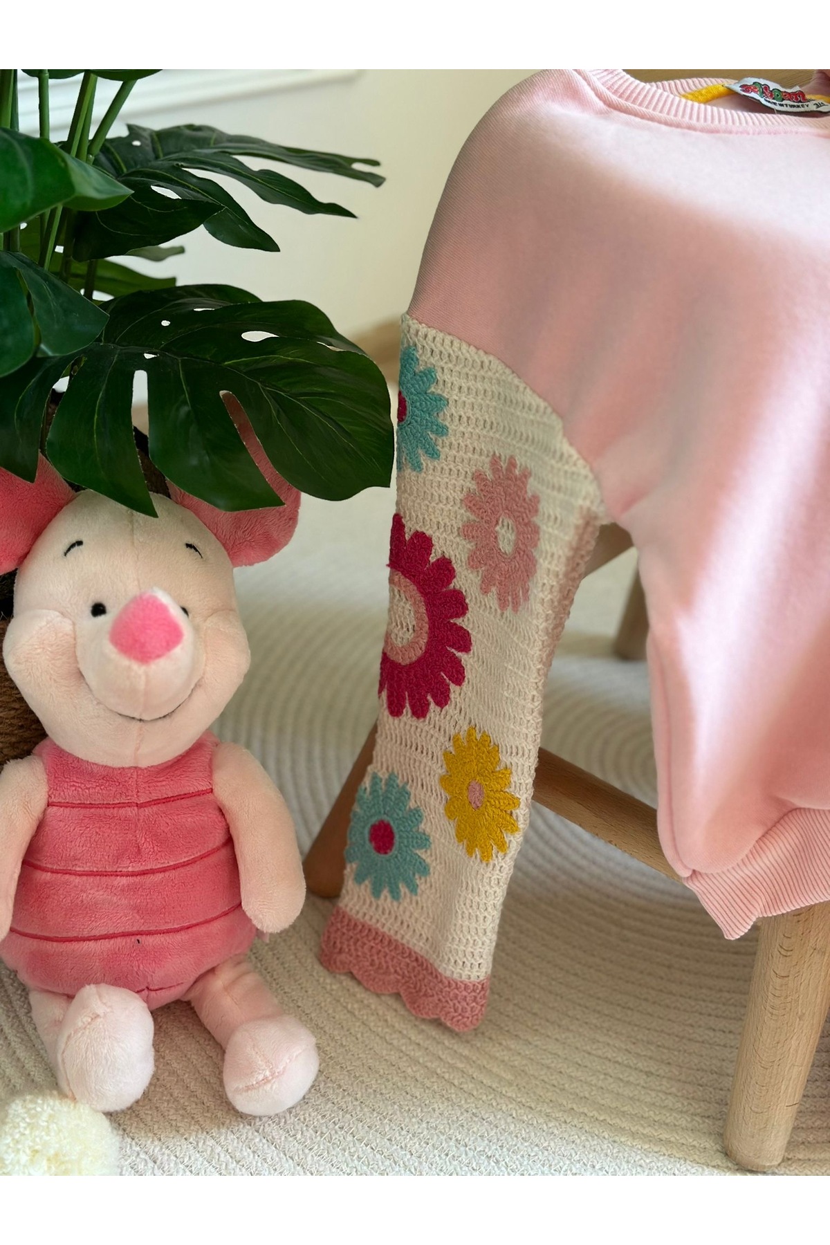 Eflin Butik Açık Pembe Örgü Detaylı Eşofman Takımı fotoğrafı 2 (önizleme)