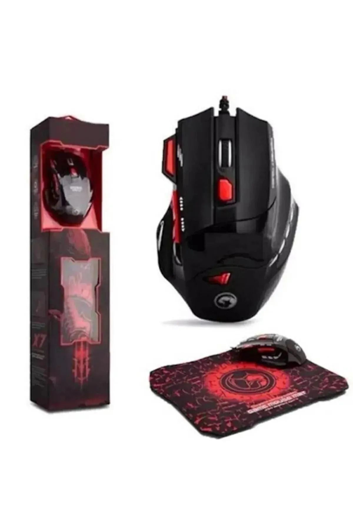 Everest Grup Profesyonel Işıklı Gamer Oyuncu Mouse + Mousepad Kaymaz Hassasiyet Kontrollü Gaming PrO