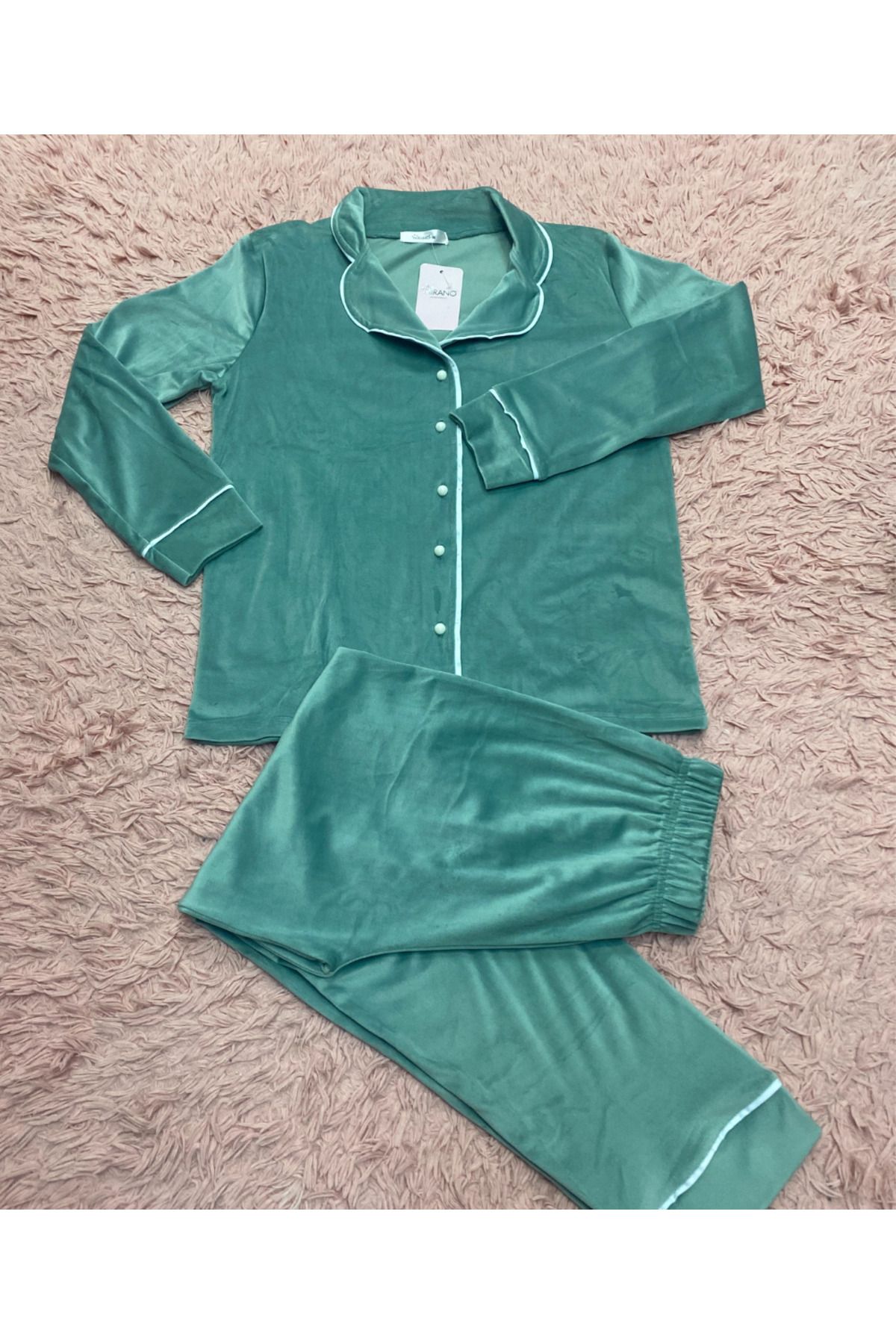 ELİS-Front Button Velvet Pajama Set 1