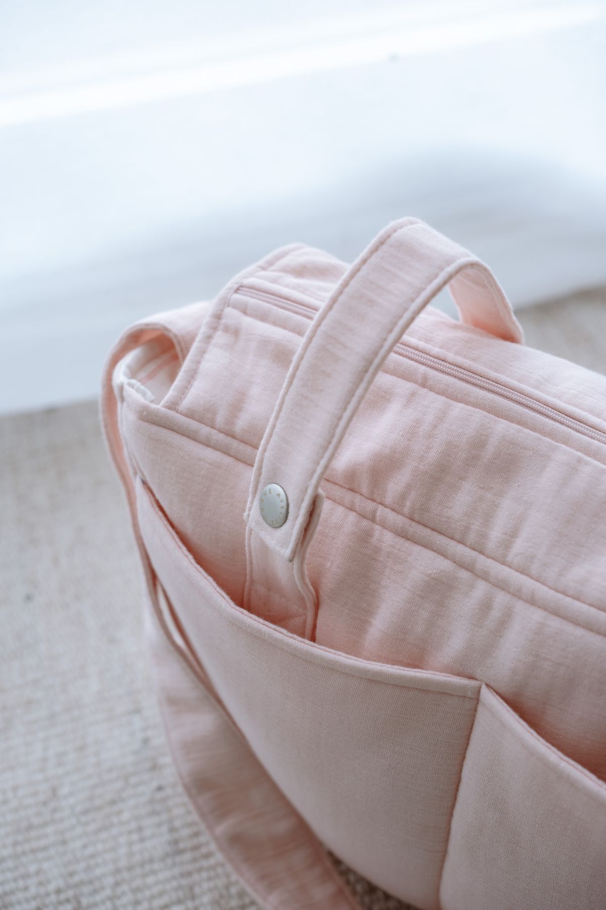 Atelier Babbi-Pink Ribbon Muslin Mother Bag 3