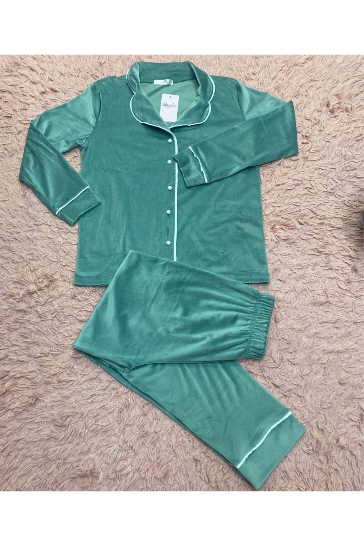 ELİS-Front Button Velvet Pajama Set 2