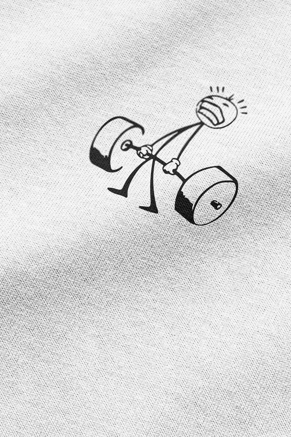 Overoz-Μπλουζάκι Cross Fit White Oversize - Stickman Printed, Unisex, 1278 6