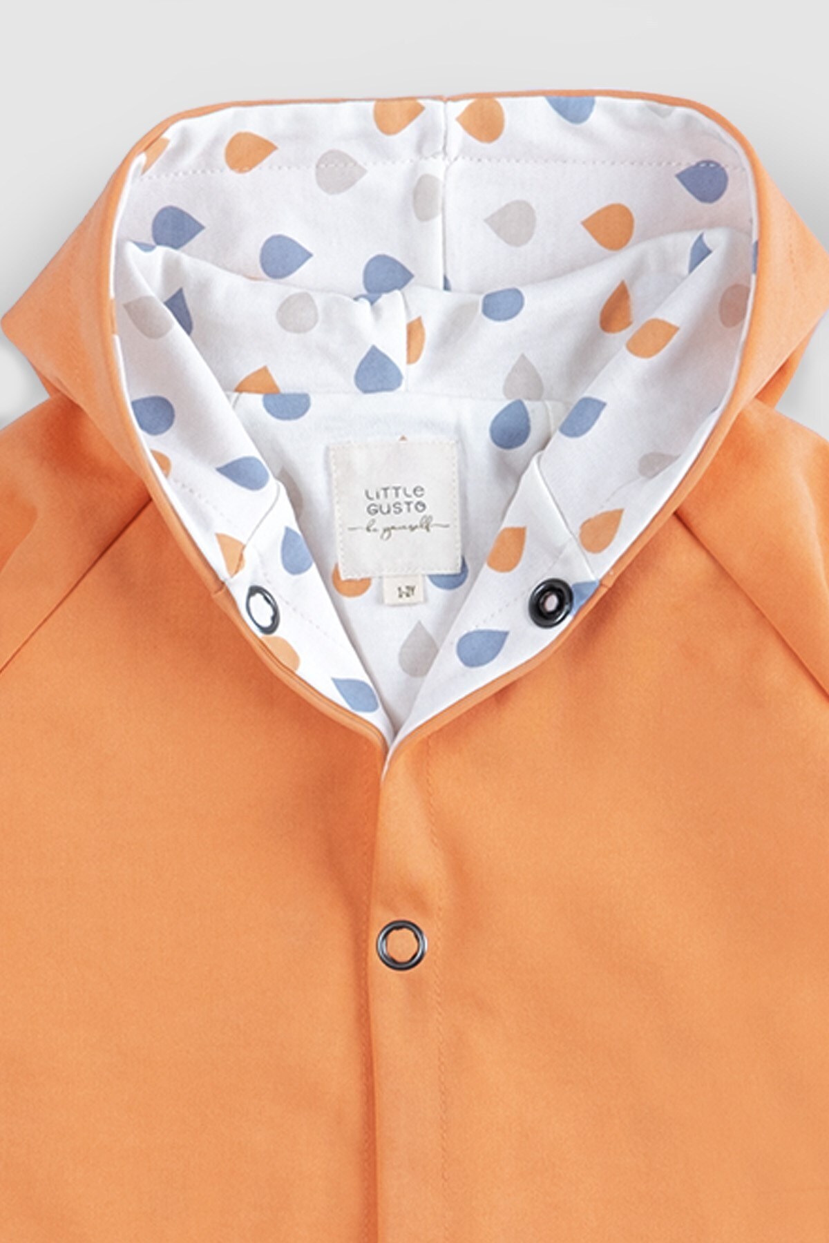 Little Gusto Kapüşonlu Organik Pamuklu Bebek Yağmurluk Coppe fotoğrafı 3 (önizleme)