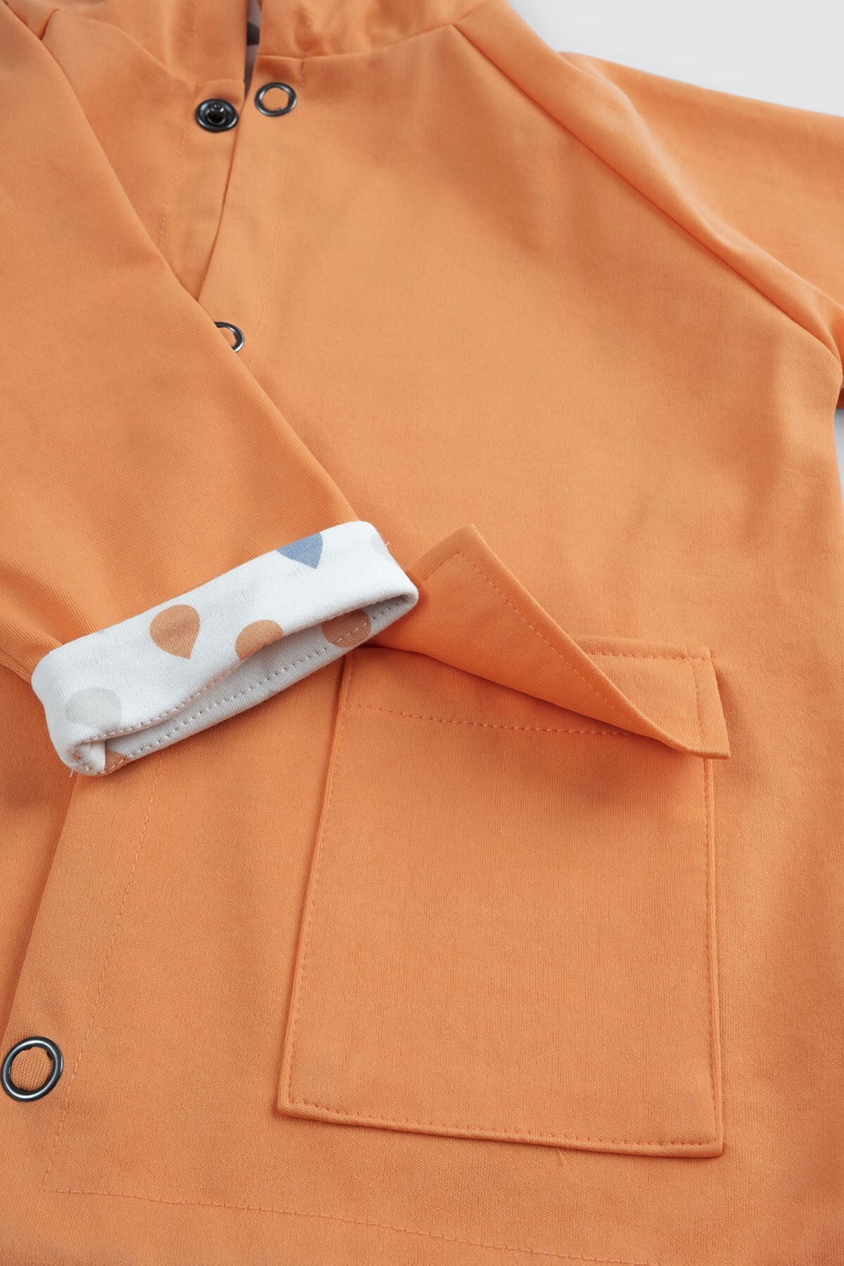 Little Gusto Kapüşonlu Organik Pamuklu Bebek Yağmurluk Coppe fotoğrafı 4 (önizleme)