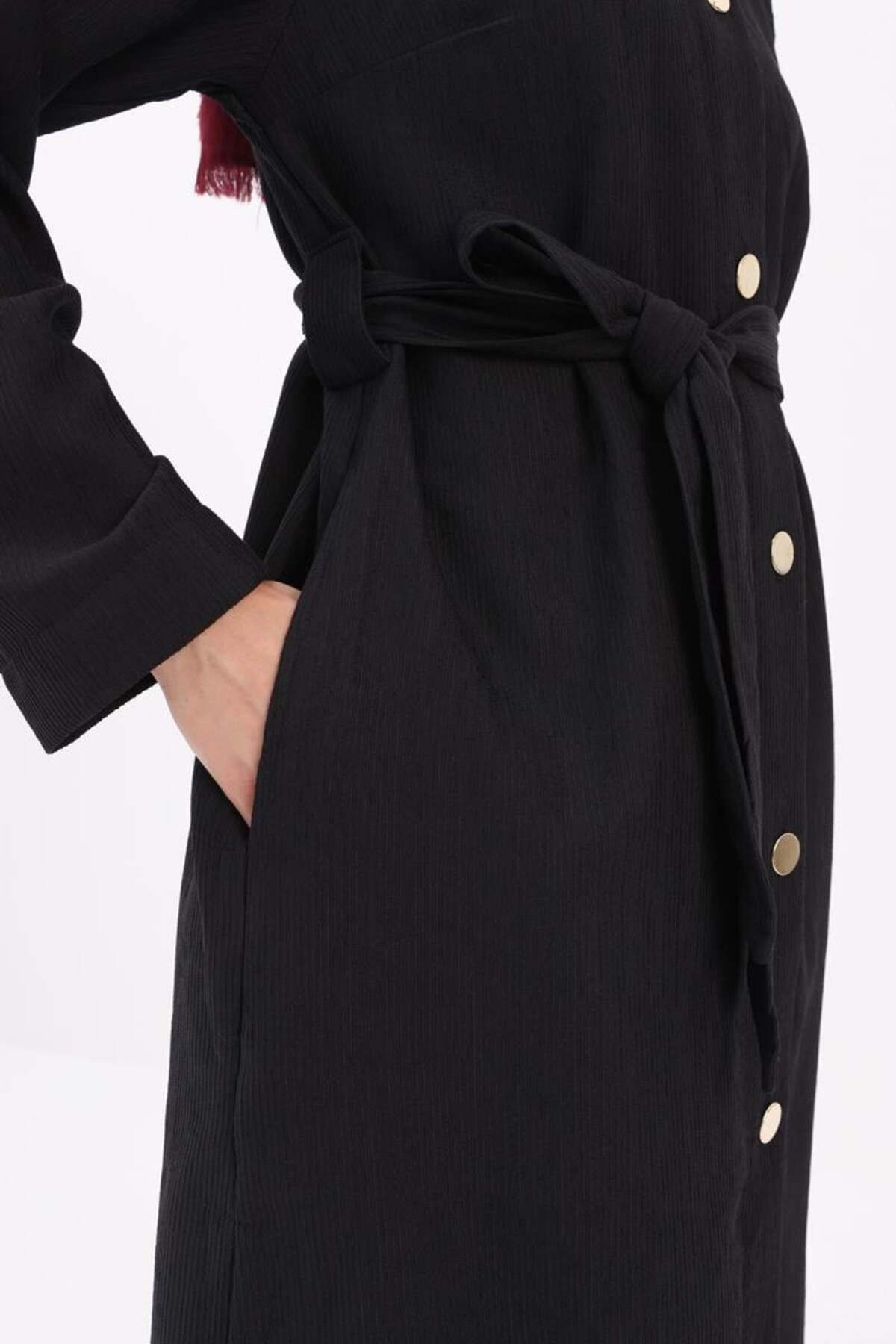 ALLDAY-Black-Workness Collar Button Bellow Cap 5