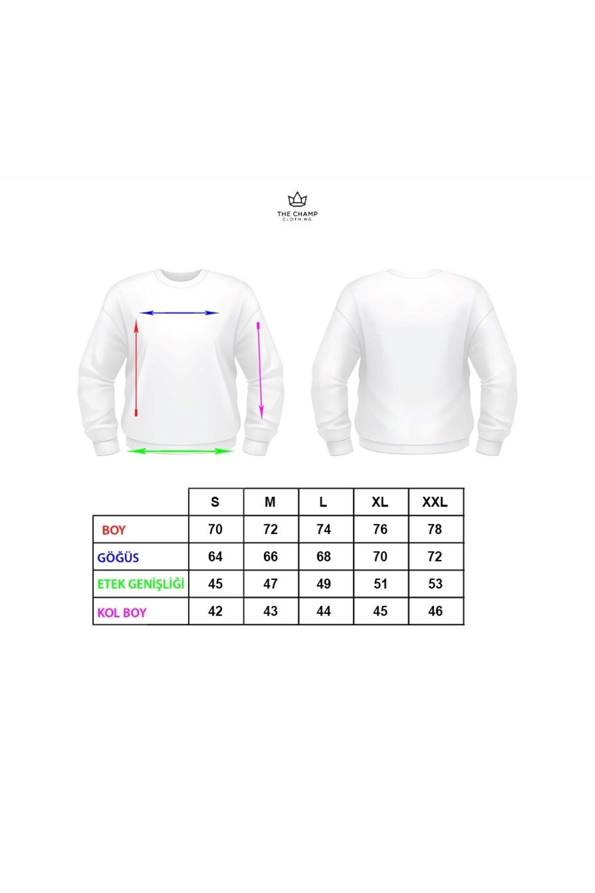 The Champ Clothing-Λευκό Unisex Oversize Fleece Φούτερ - Crew Neck 6