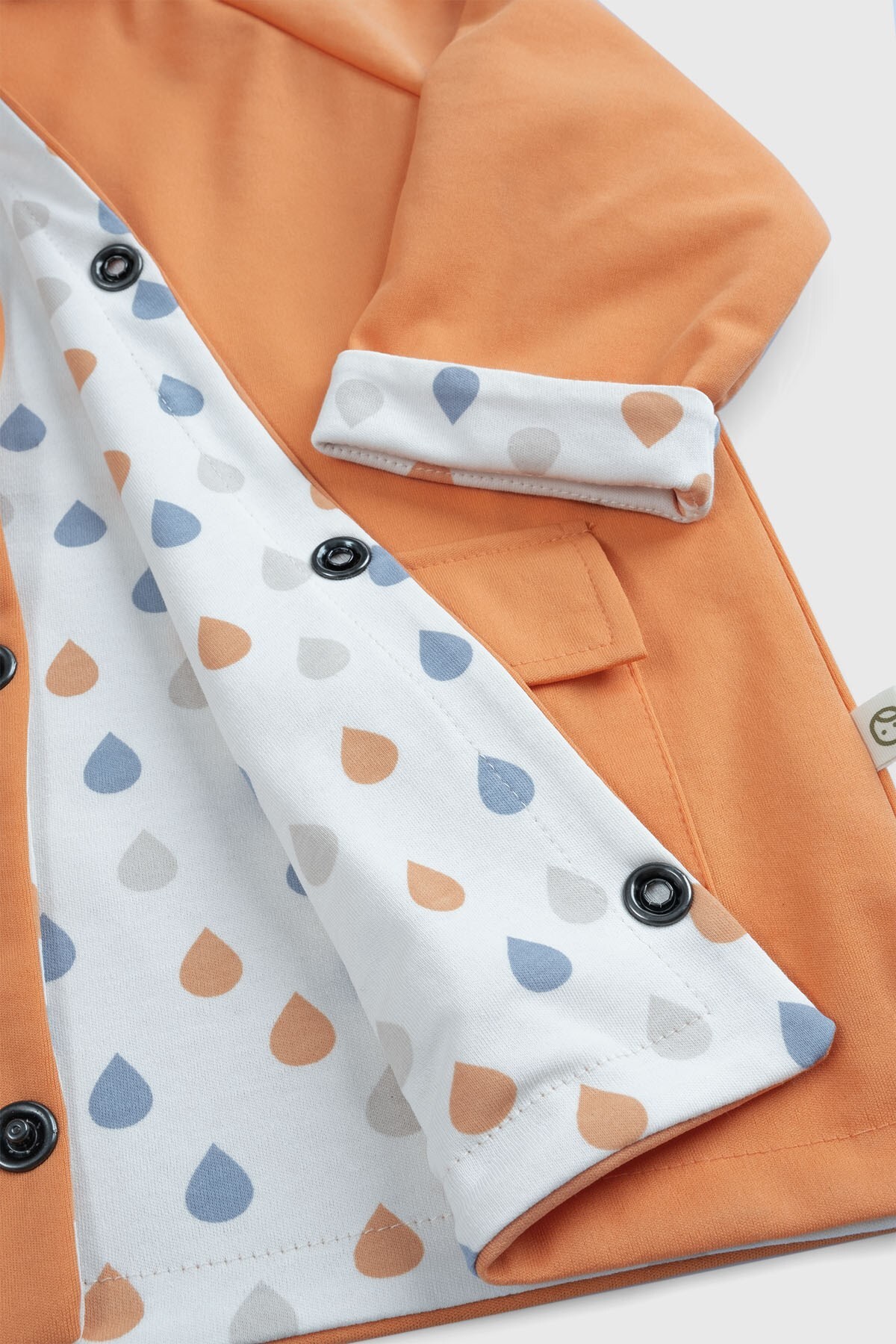 Little Gusto Kapüşonlu Organik Pamuklu Bebek Yağmurluk Coppe fotoğrafı 7 (önizleme)