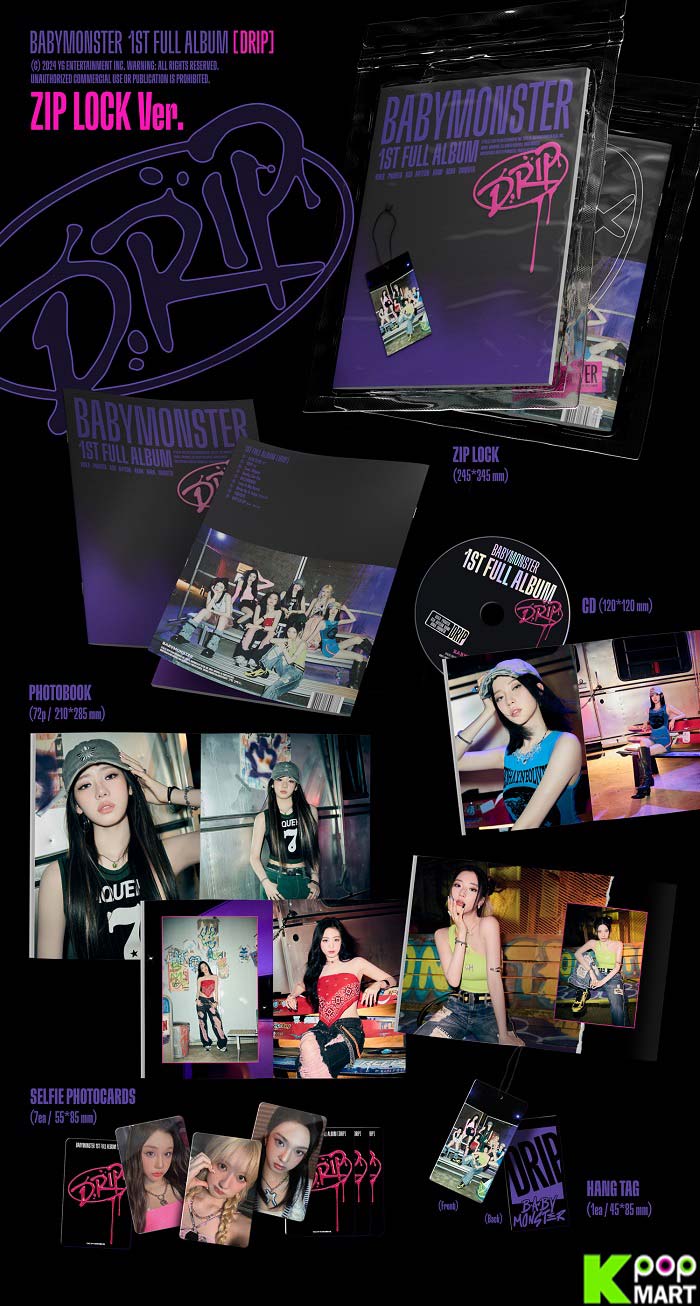 Kpop Dünyasi BABYMONSTER 1st FULL ALBUM – DRIP (ZIP LOCK Ver