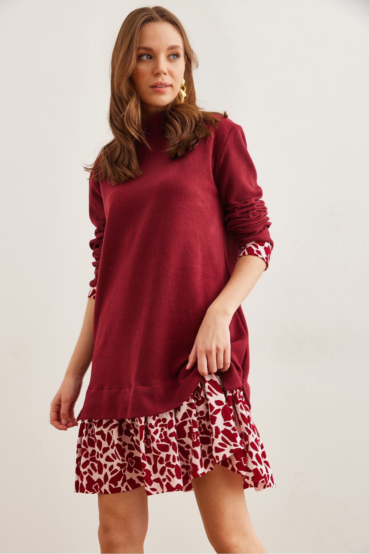 robe burgundy garnished thessaloniki pour femmeelb 19000965