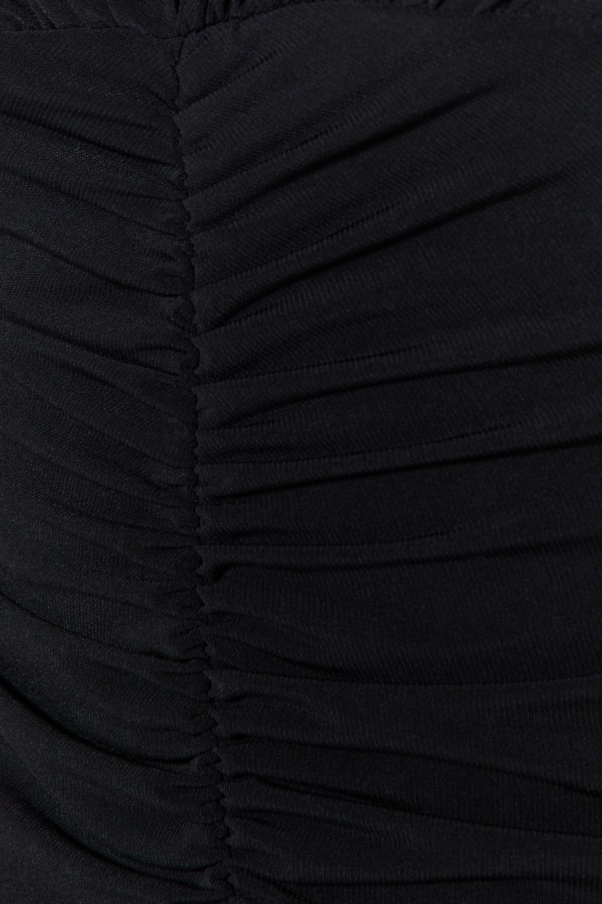 Trendyolmilla  Siyah Fitted/Vücuda Oturan Büzgü Detaylı Midi Esnek Örme Kalem Elbise TWOSS23EL00751 - Görsel 5