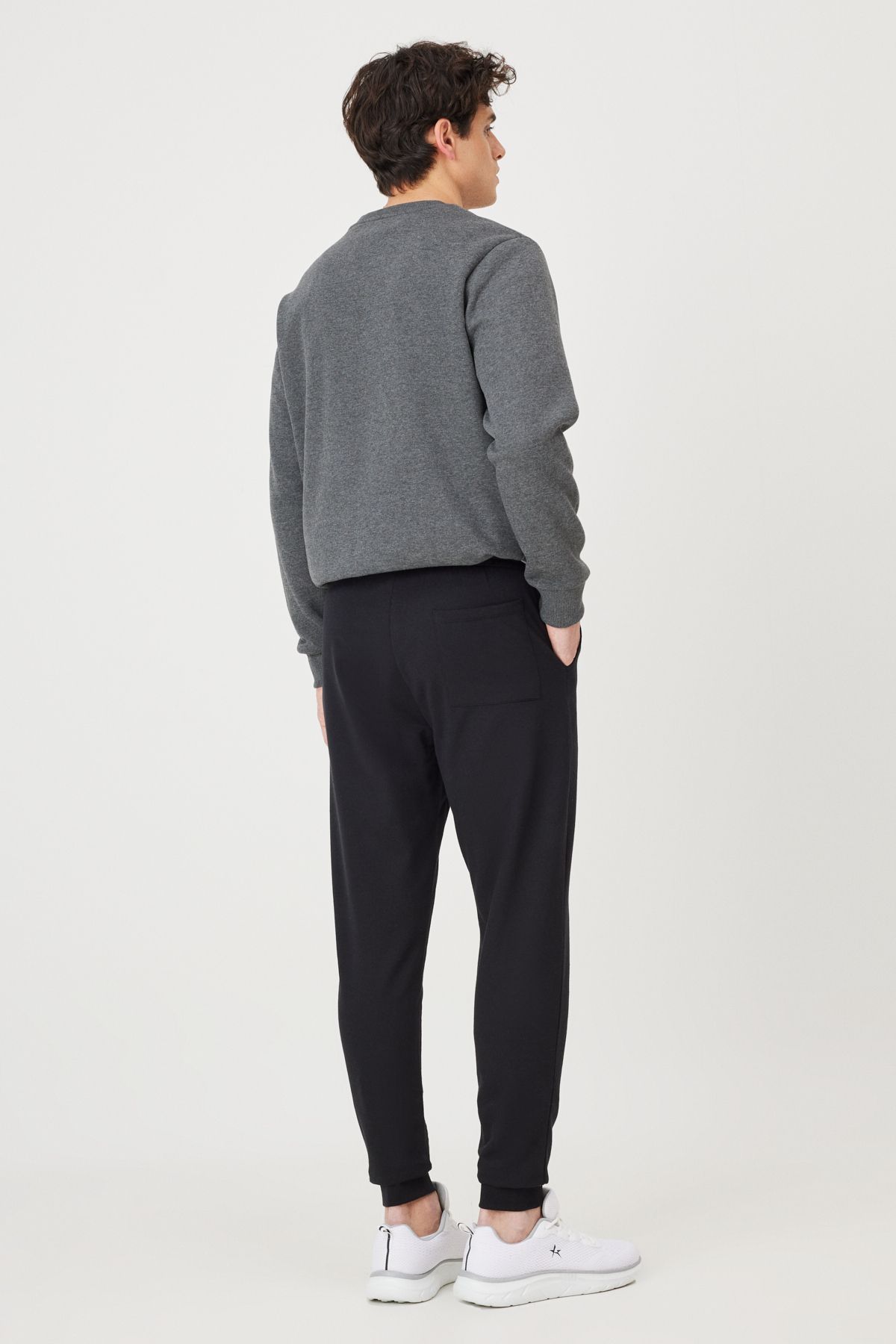 George Henry-2 Thread Pockets Comfortable Cotton Standard Fit Regular Fit Jogger Men's Black Sweatpants 10
