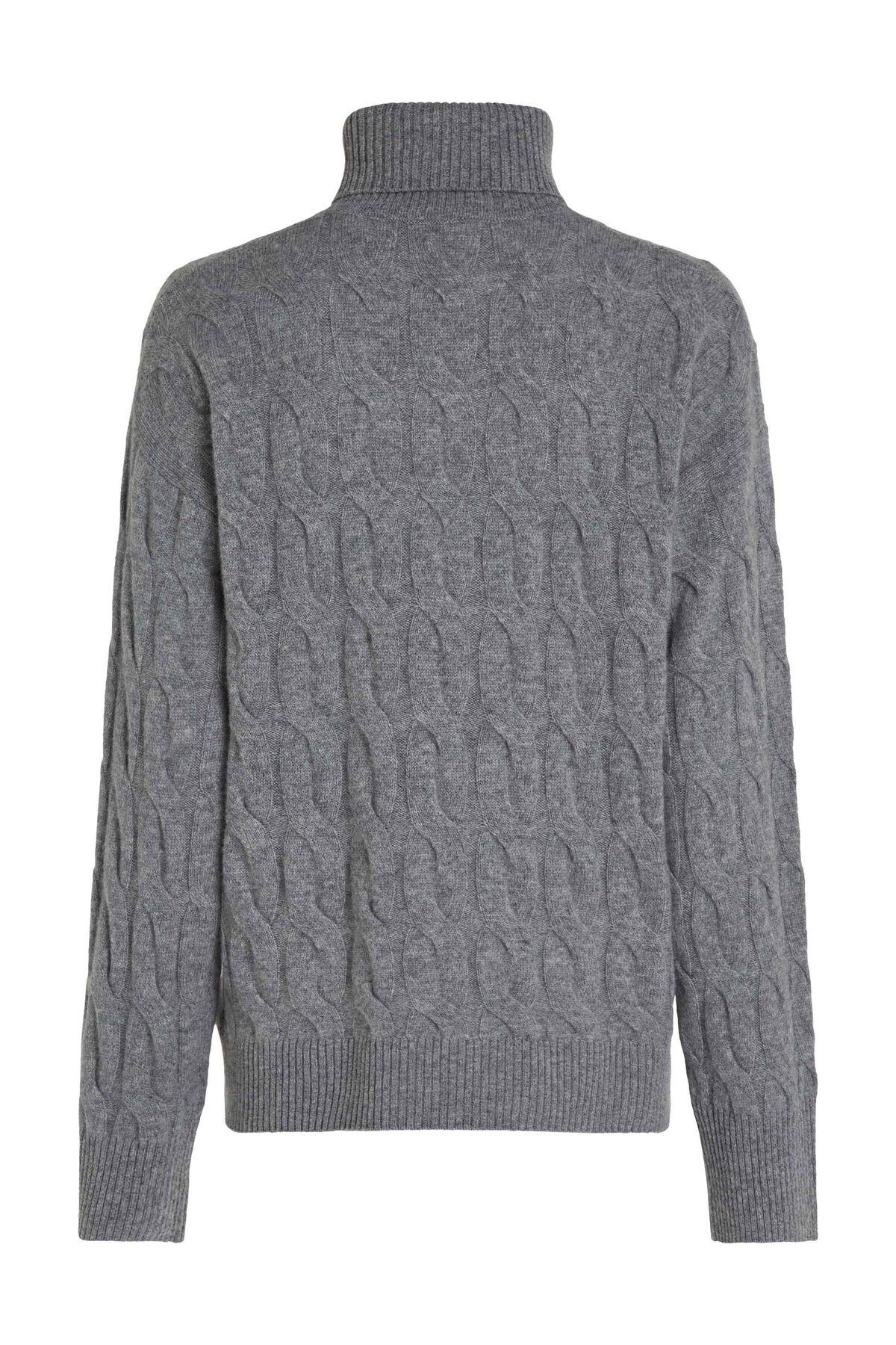 Tommy Hilfiger-SOFT WOOL CABLE ROLL-NK PULÓZÓ 2