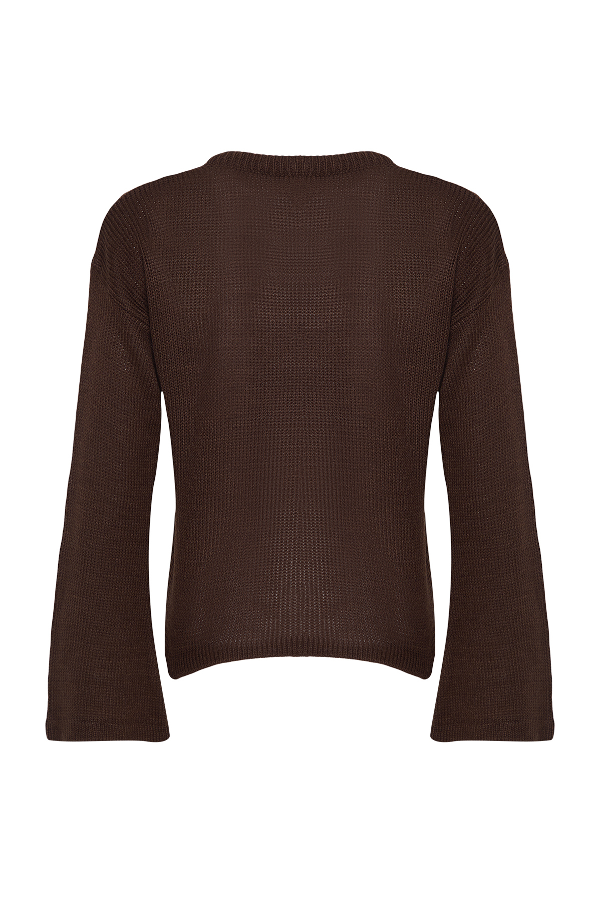 Trendyolmilla  Kahverengi Geniş Kalıp Yumuşak Dokulu Triko Kazak TWOAW25KZ00295 - Görsel 9