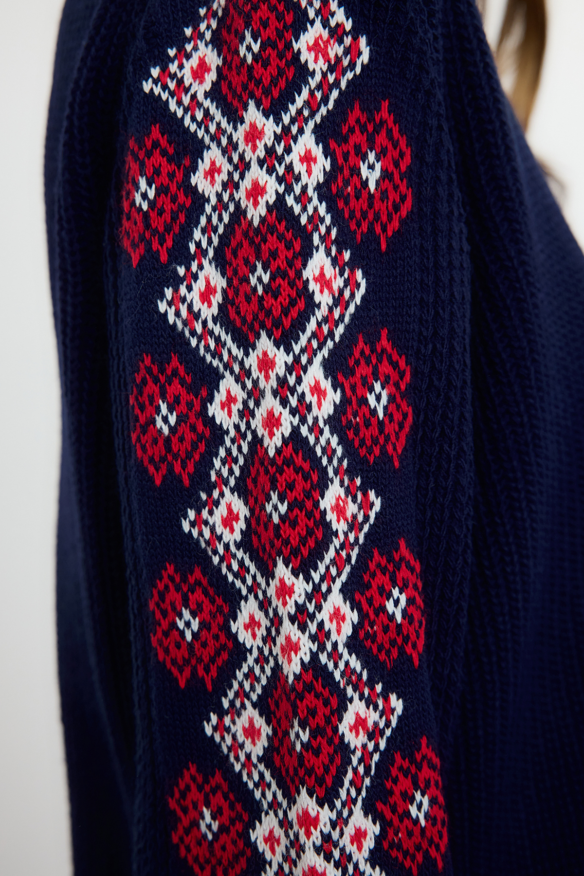 Trendyolmilla  Lacivert Nakış Desenli Triko Hırka TWOAW25HI00379 - Görsel 4