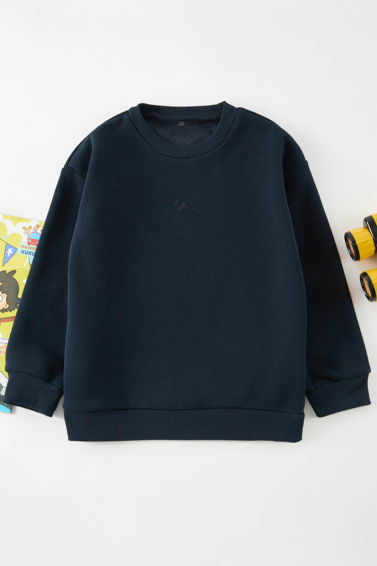 Trendyolmilla Kids Lacivert Erkek Çocuk Düz Örme Mini Me Sweatshirt TKDAW25SW00119