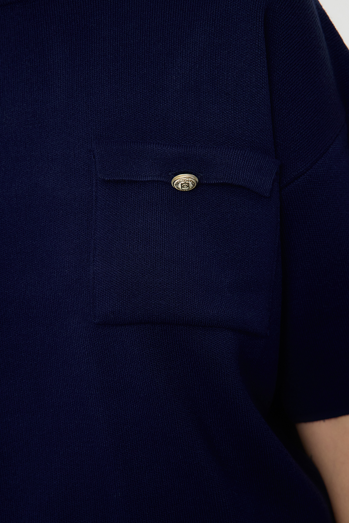 Trendyolmilla  Lacivert Cep Detaylı Triko Kazak TWOAW25KZ00064 - Görsel 4