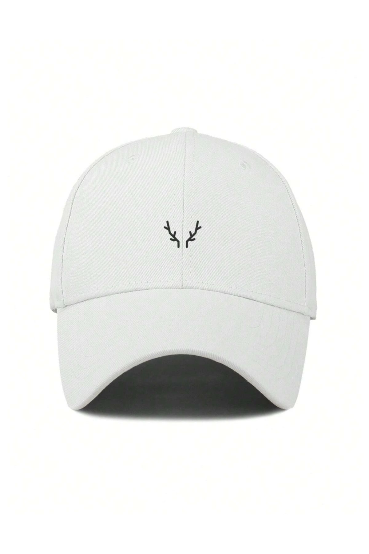 caxis-Deer Figured Printed White Unisex Classic Model Adjustable Velcro Hat 2