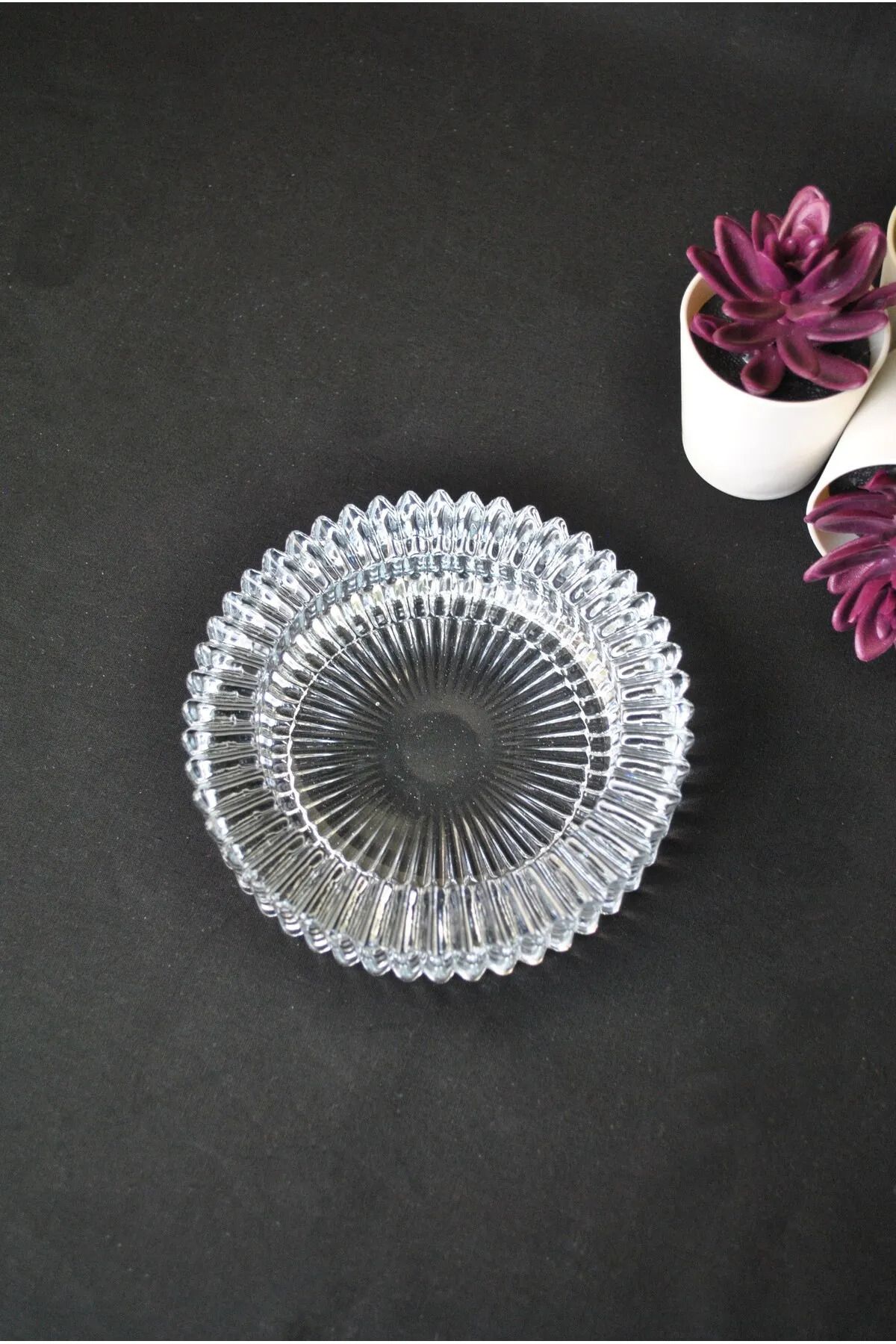 ORTAKÖY CENNETİ-2 Pieces Crystal Luxury Ashtray Glass Cigar Ash Tray Round Ash Plate 3