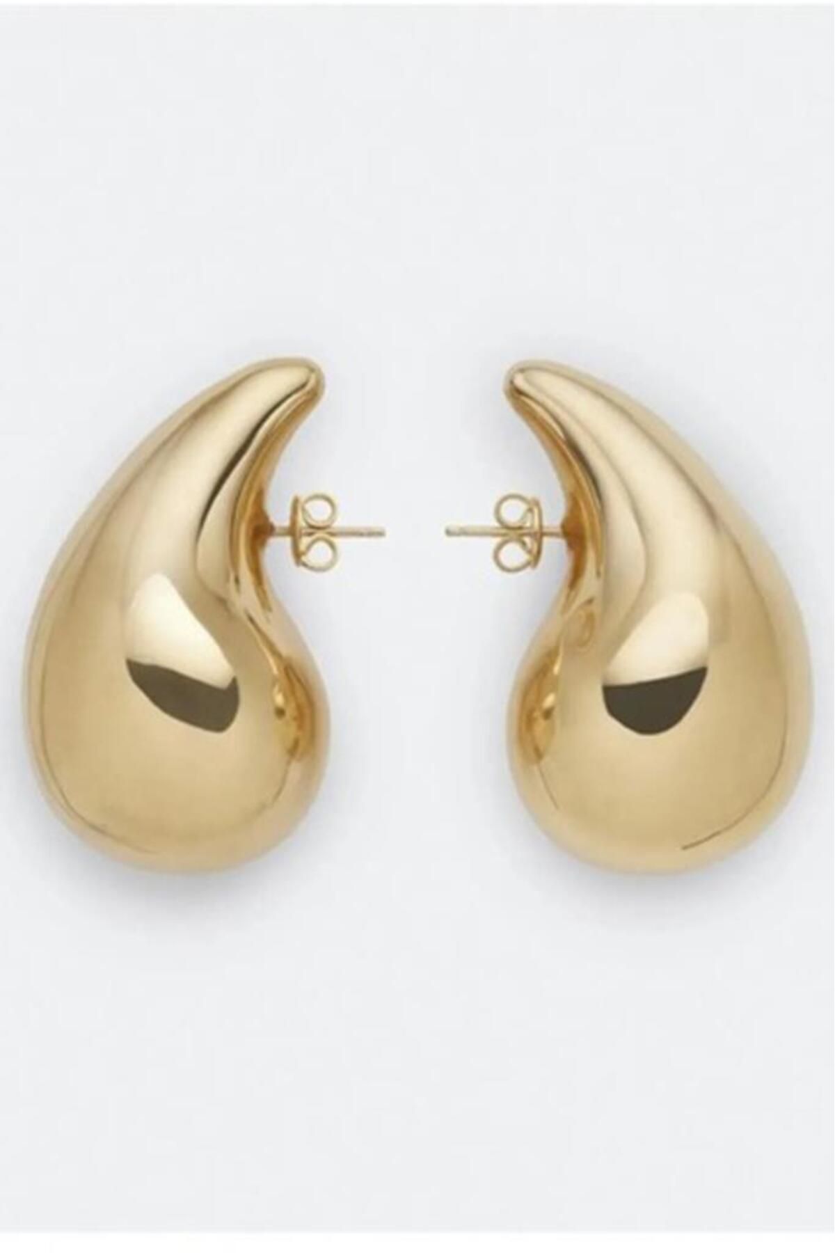 OQQO-Women's Drop Teardrop Earrings - Gold 3