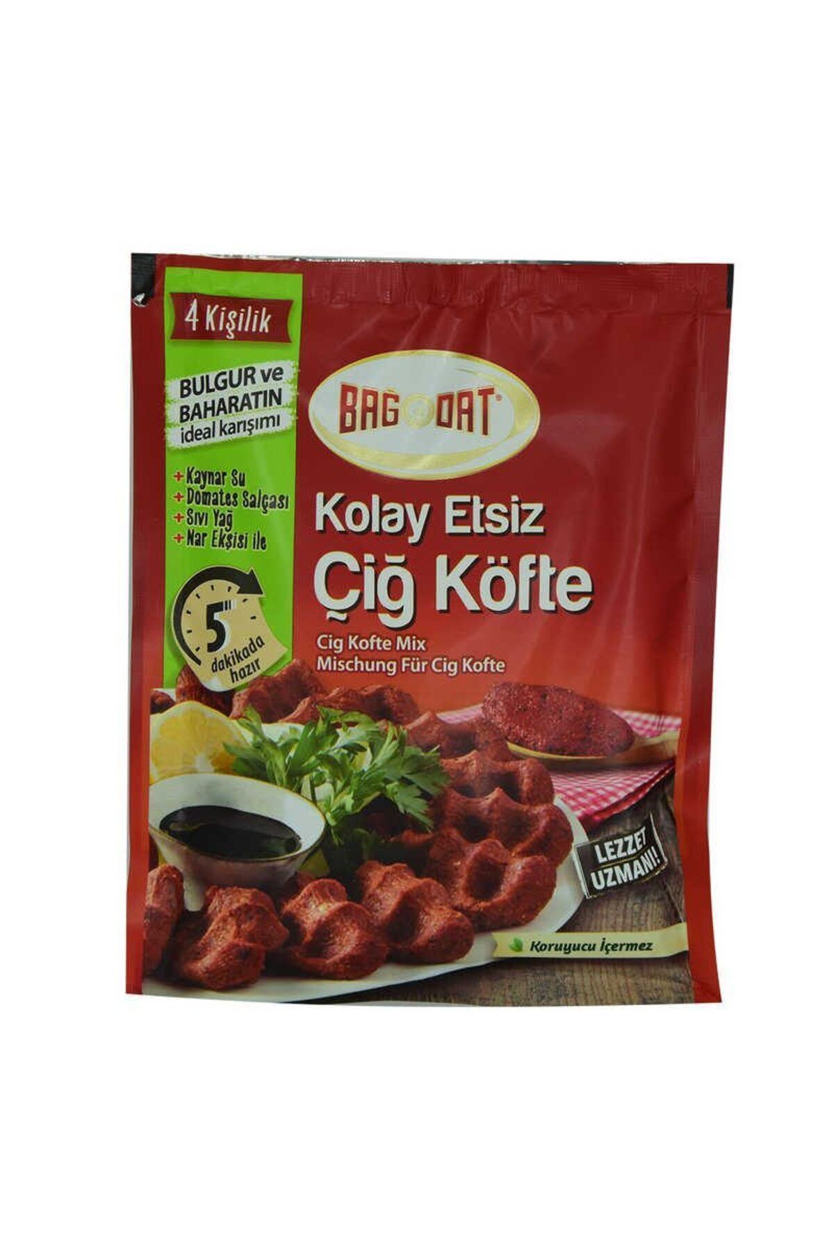 Kareem Lisinya214 Kolay Etsiz Çiğ Köfte Bulgur ve Baharat Karışımı 4 Kişilik 120 Gr Paket - 347079-1