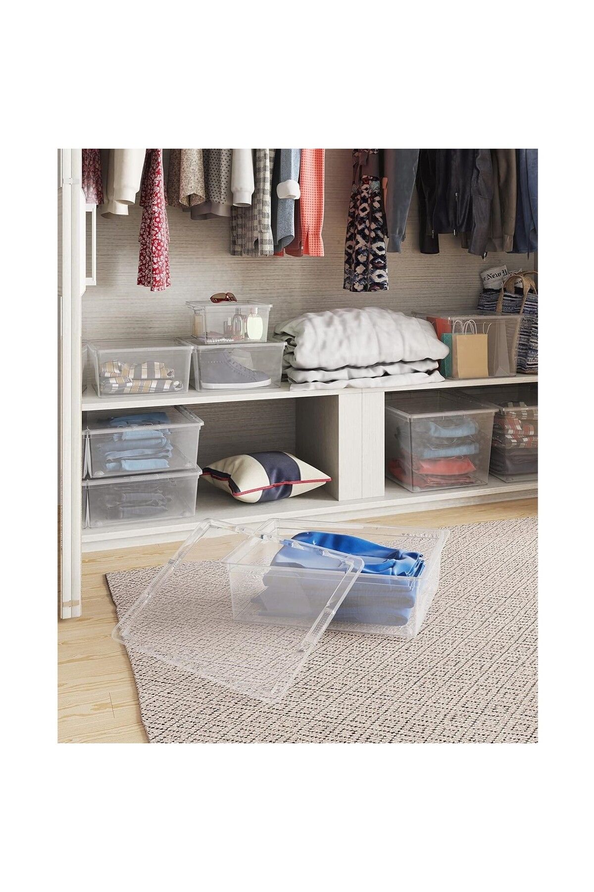 Keter-C-Box XL Transparent Storage Container with Wheels 50L - Spacious and Durable 2