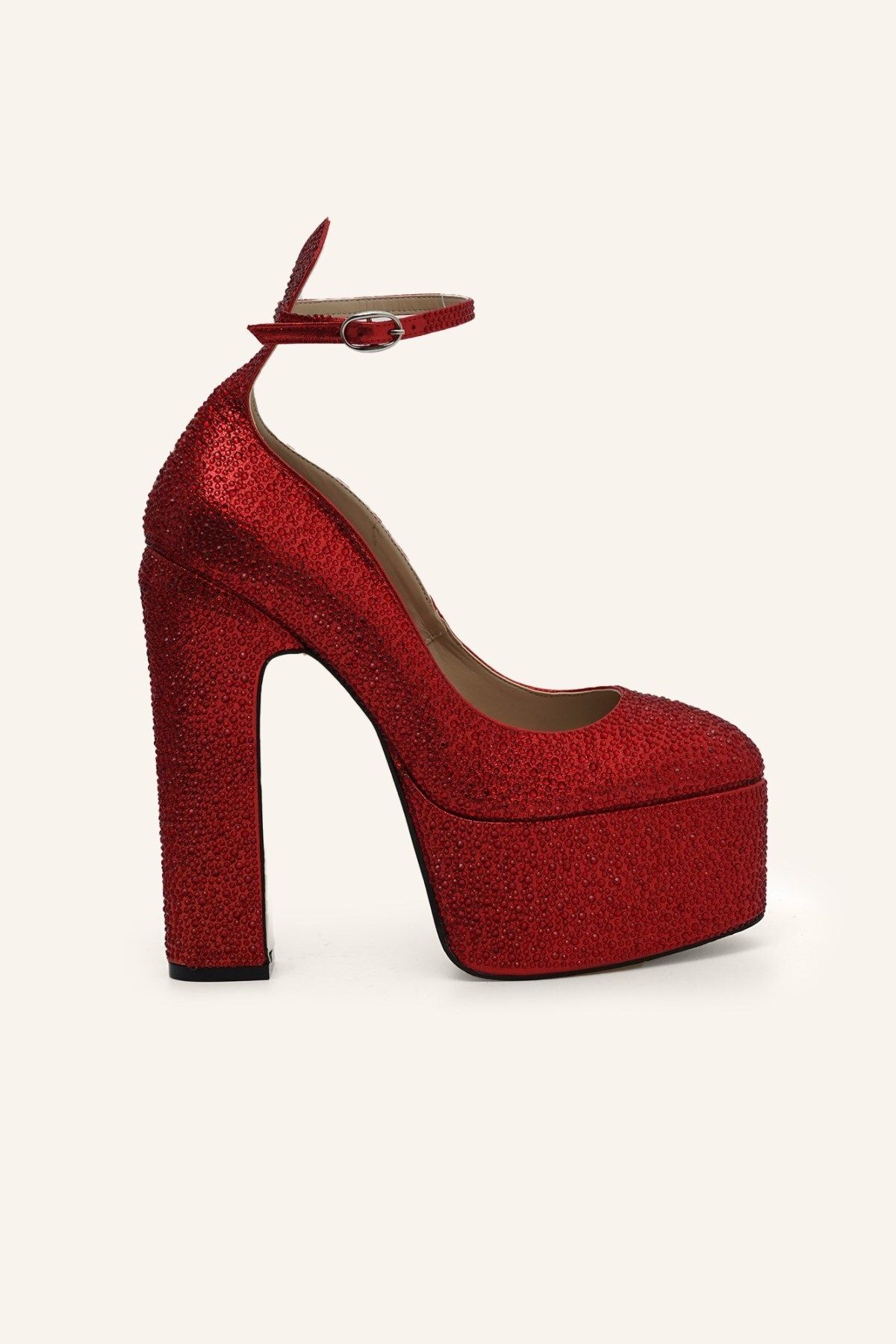 MARCATELLI-Red Lavezzi Platform Heeled Shoes 1