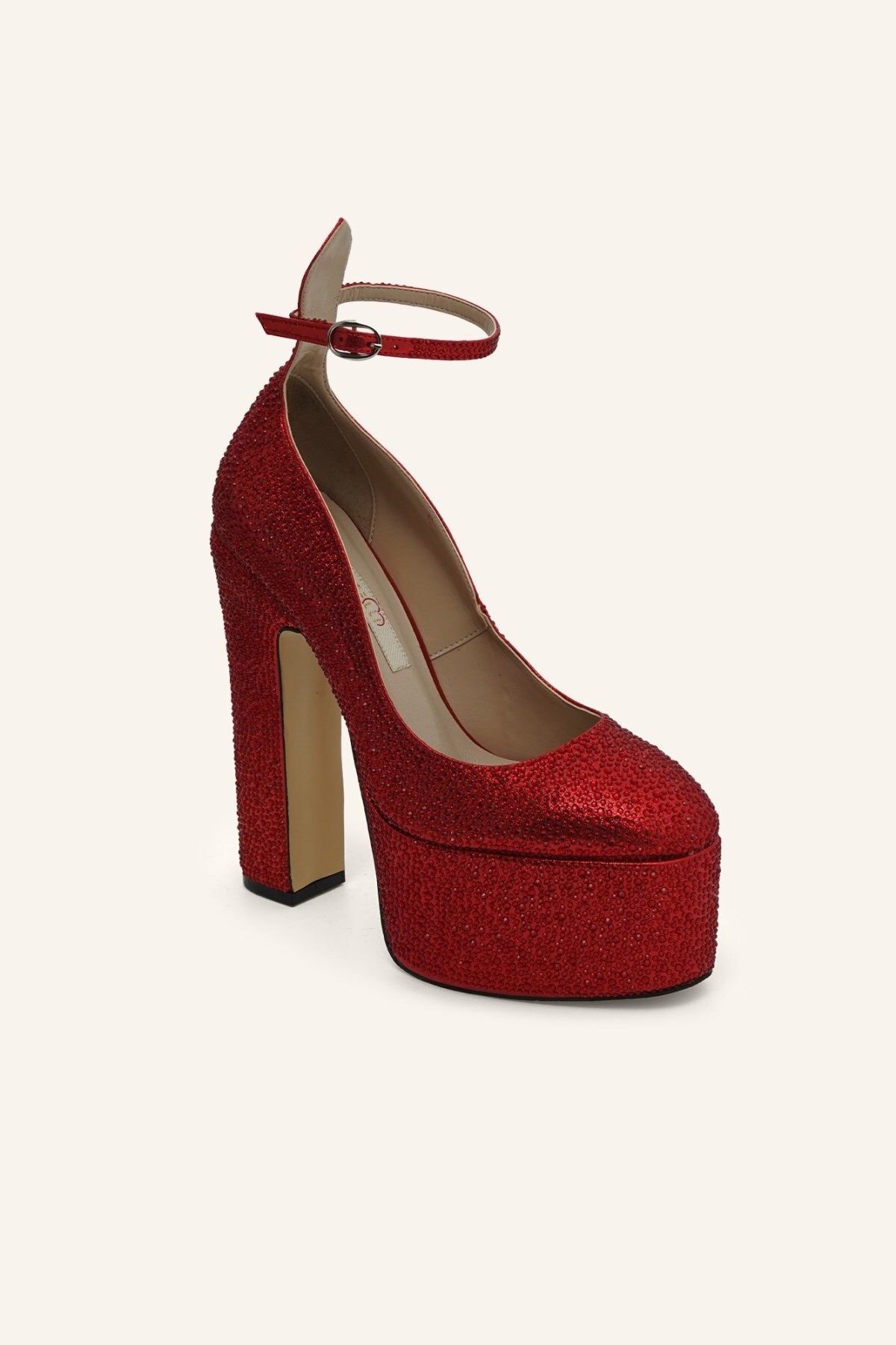 MARCATELLI-Red Lavezzi Platform Heeled Shoes 2