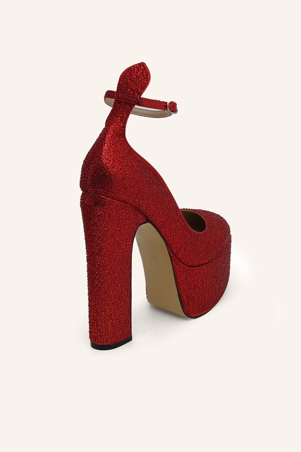 MARCATELLI-Red Lavezzi Platform Heeled Shoes 4