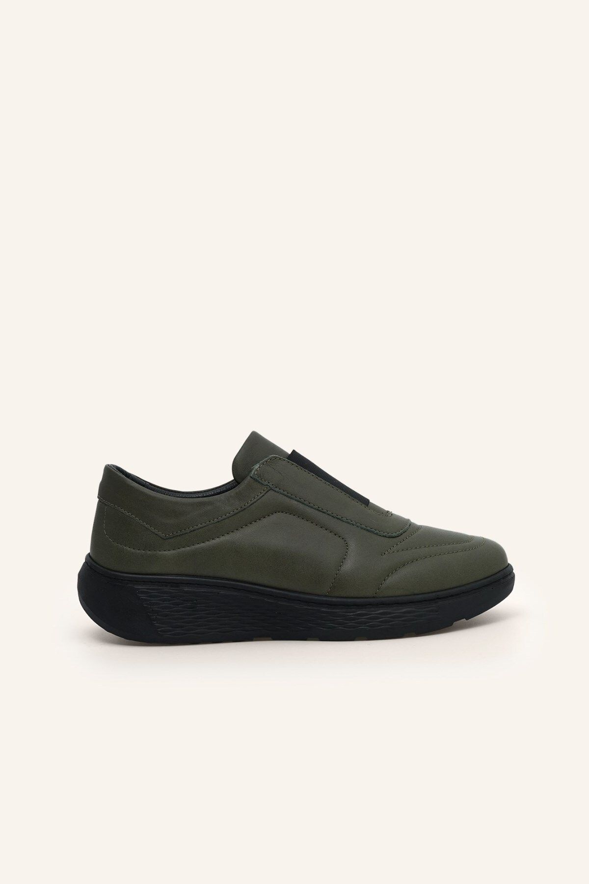 MARCATELLI-Khaki Leather Sneakers 1