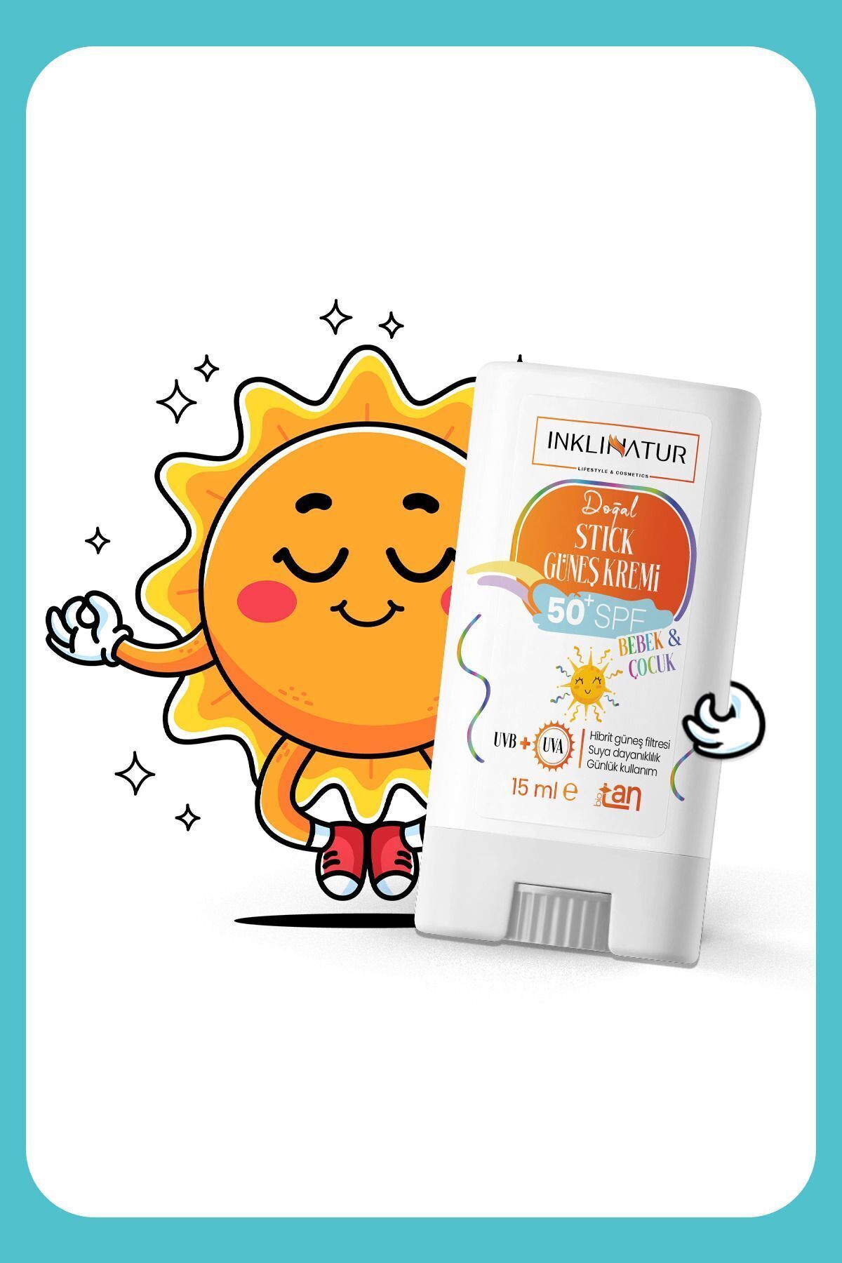 INKLINATUR LIFESTYLE & COSMETICS Bebek Ve Çocuklar Için Spf 50 Doğal Stick Güneş Kremi - Hassas Cilt Koruması fotoğrafı 4 (önizleme)
