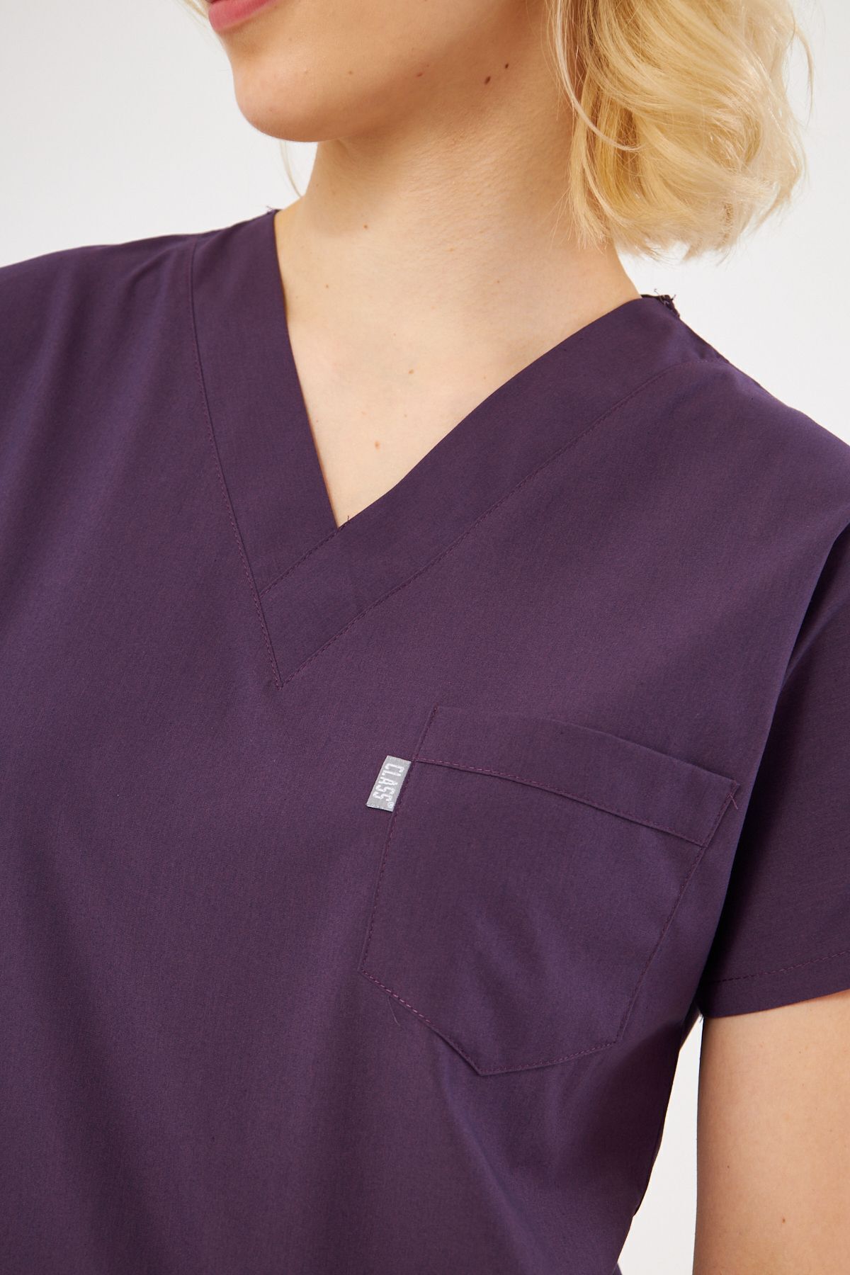 Class Üniforma-Costum de îmbrăcăminte chirurgicală pentru uniforme de asistentă medicală și medic unisex din Lycra de prune deschisă 6