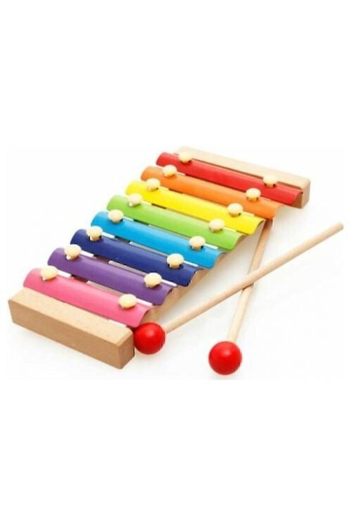 Wooden Toys Eğitici Ahşap Ksilofon 8 Nota 8 Ton 25 Cm 8 Tuşlu Sesli Selefon-ksilifon Oyuncak