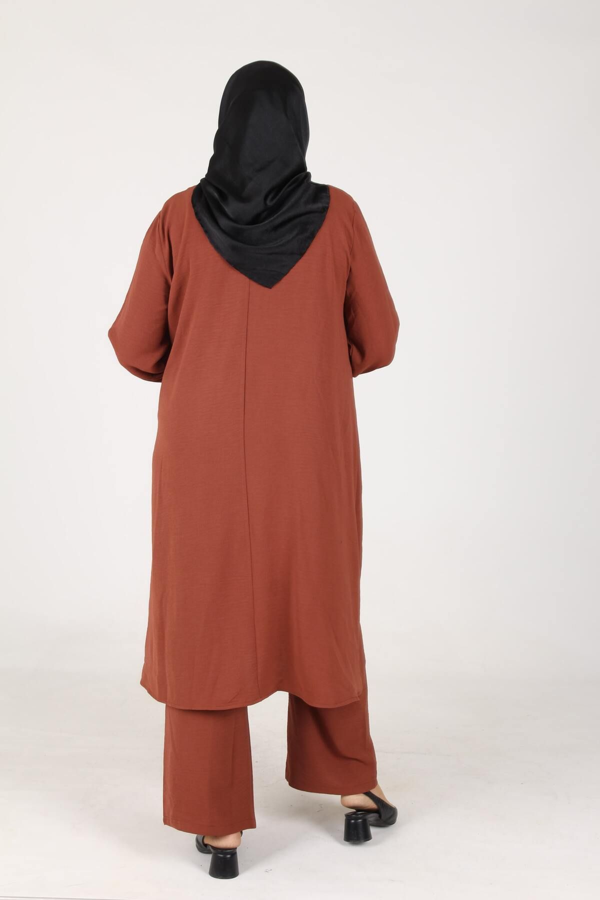 sefamerve-Aykal Ayrobin Plus Size Button 2er-Set 2613-11 Tan 6