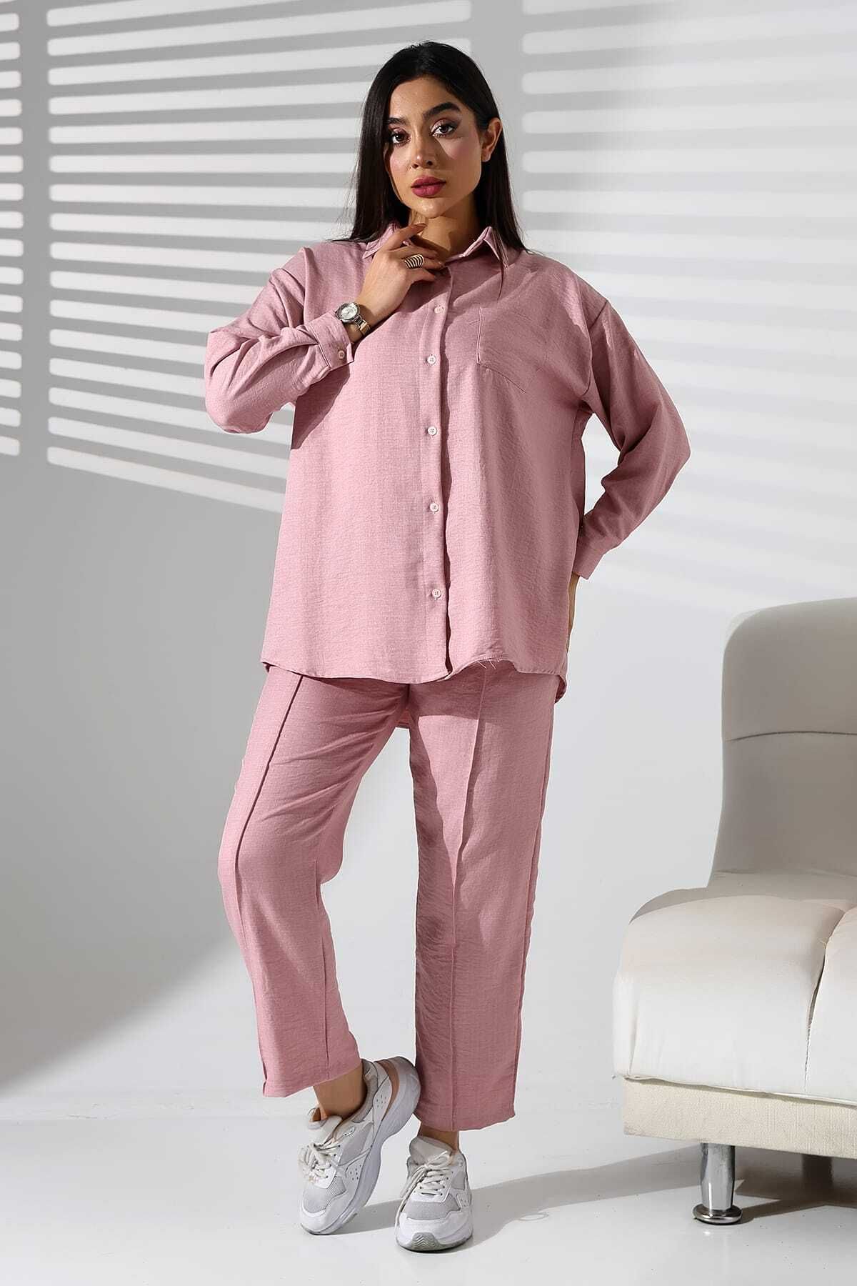 MCZ GİYİM-Γυναικείο σετ Half Overisize Bottom-Top 6