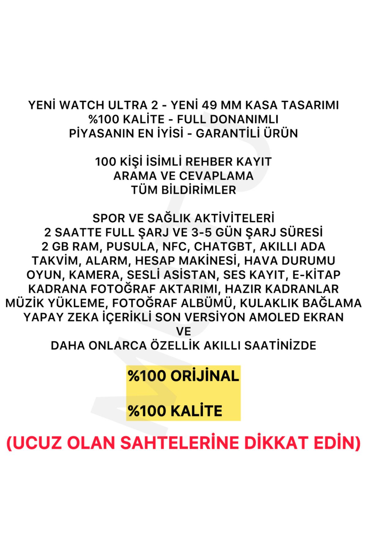 Angenehm Watch Ultra 2 Hk10 Ultra 3 (5 KORDON ÖZEL SEÇMELİ) En Iyi Akıllı Saat (İLANIMIZ GÜNCELLENDİ)-7