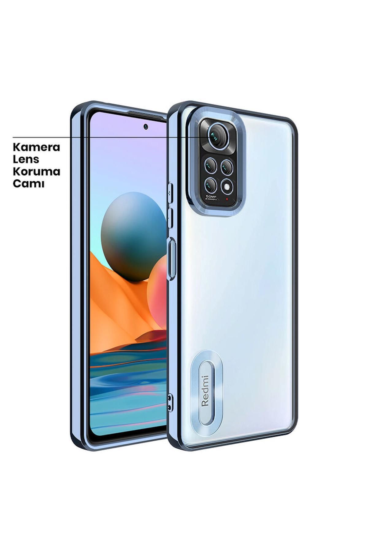 Zebana Xiaomi Redmi Note 11 4G Uyumlu Kılıf Zebana Glint Silikon Kılıf Mavi