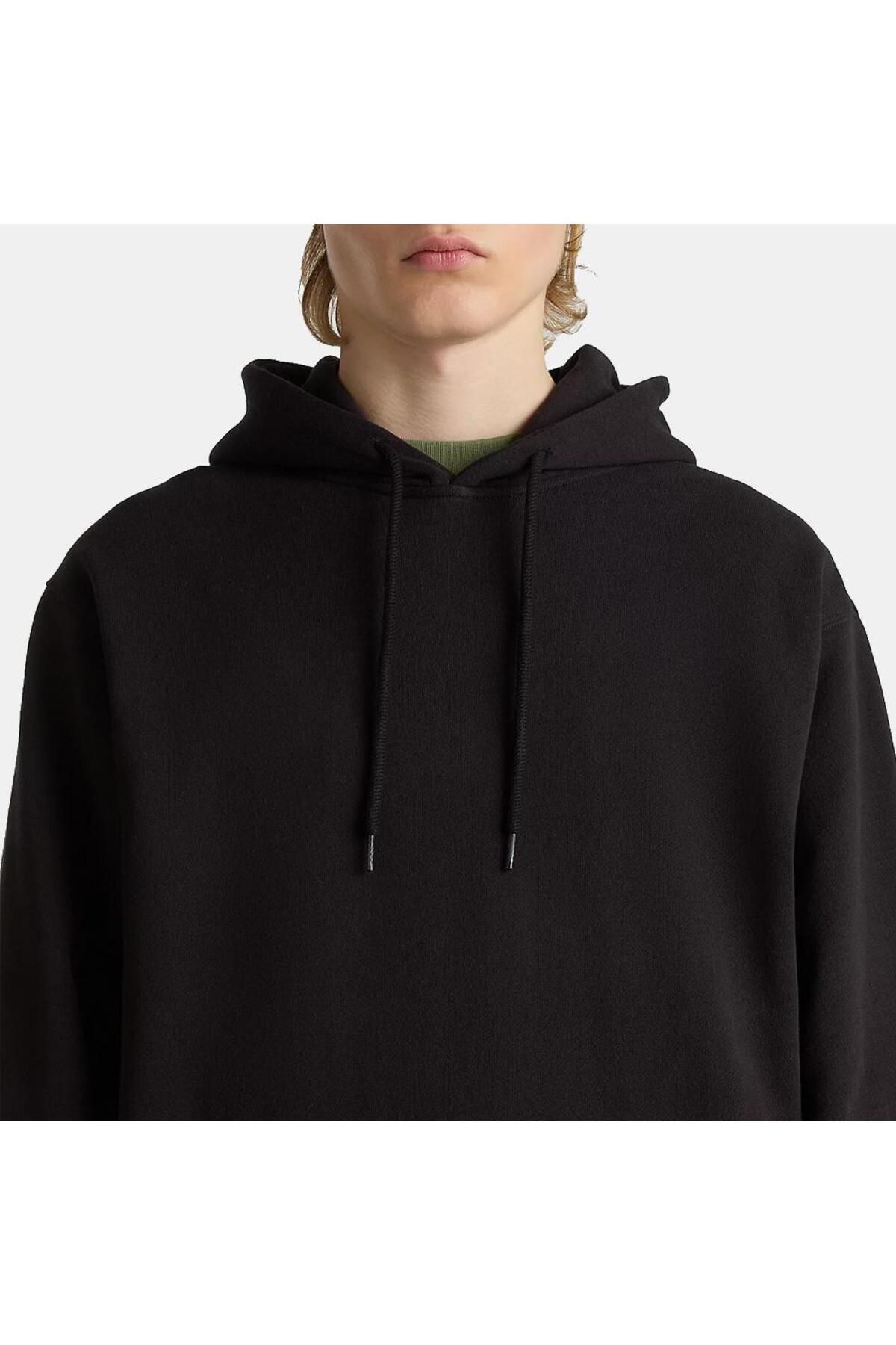 Vans-Men's Black Hooded Sweatshirt Men's Vans Original Standards Loose Po Black Sweatshirt Vn000Ge8Blk 3