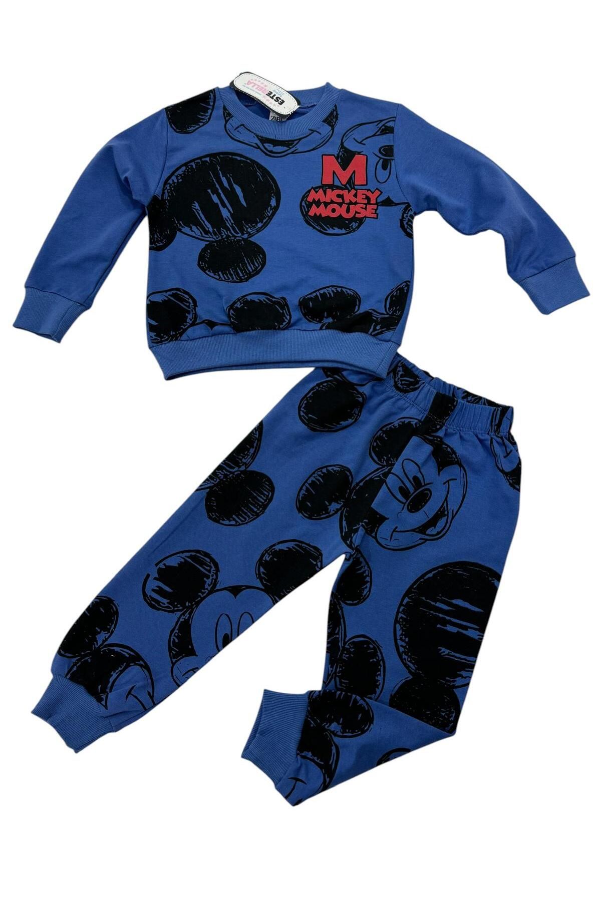 Esterella-Set de trening unisex Mickey Mouse - Set de hanorac și pantaloni din 2 fire 1