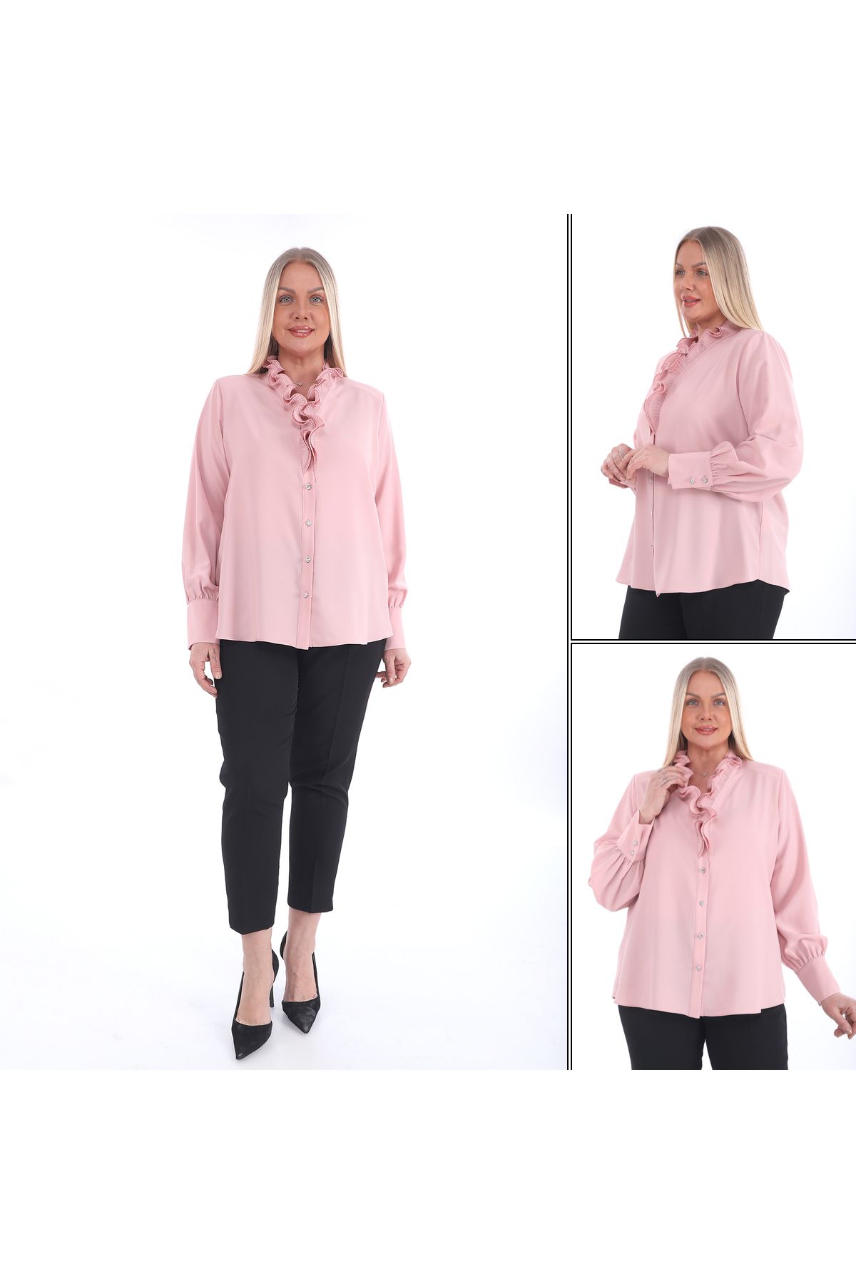 KİFAYET-22427 Collar Ruffled Long Sleeve Jesika Shirt (R) (A105) 6