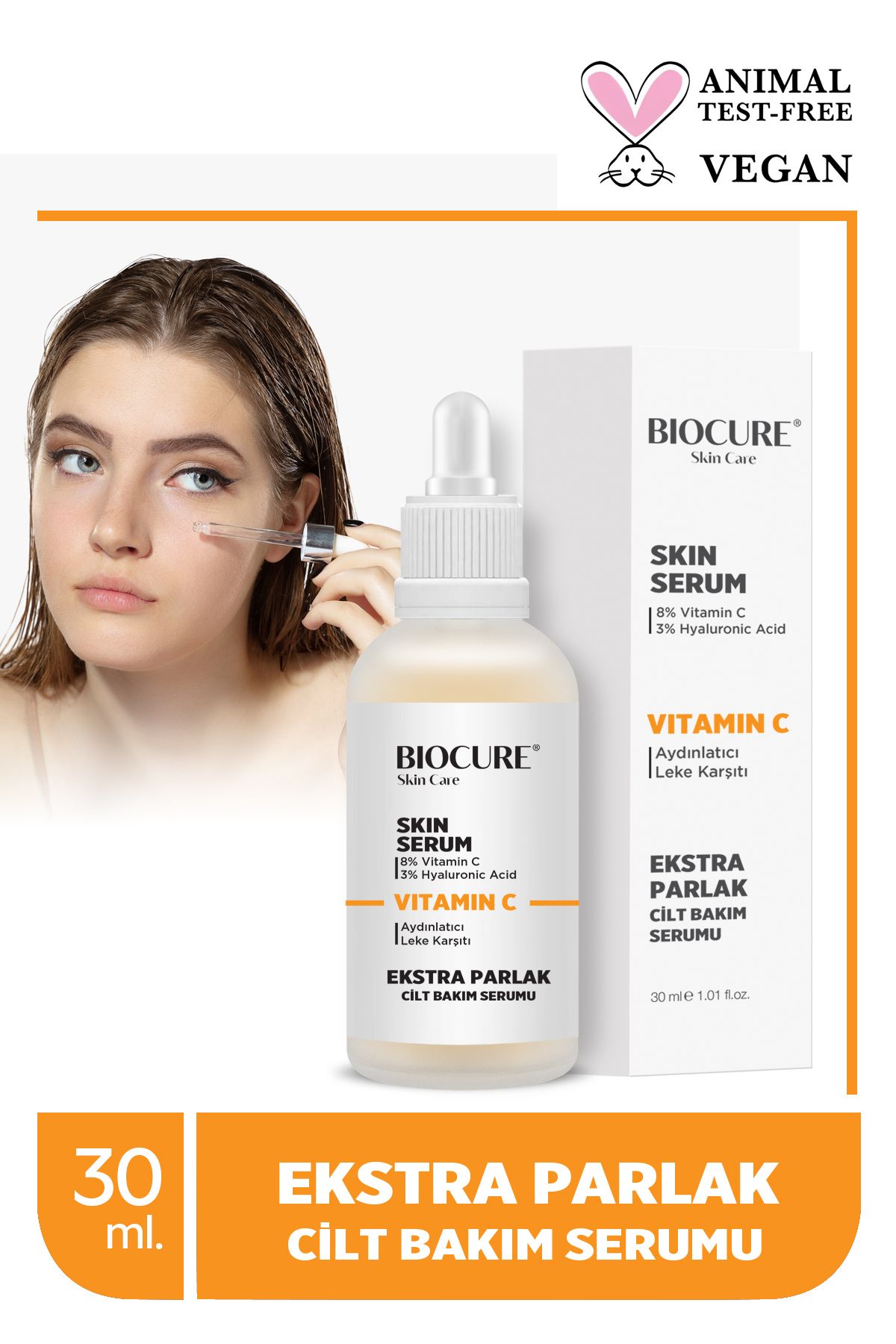 Biocure C Vitamini & Hyaluronik Asit Extra Parlak Aydınlatıcı ve Leke Karşıtı Yüz Serumu 30 ML