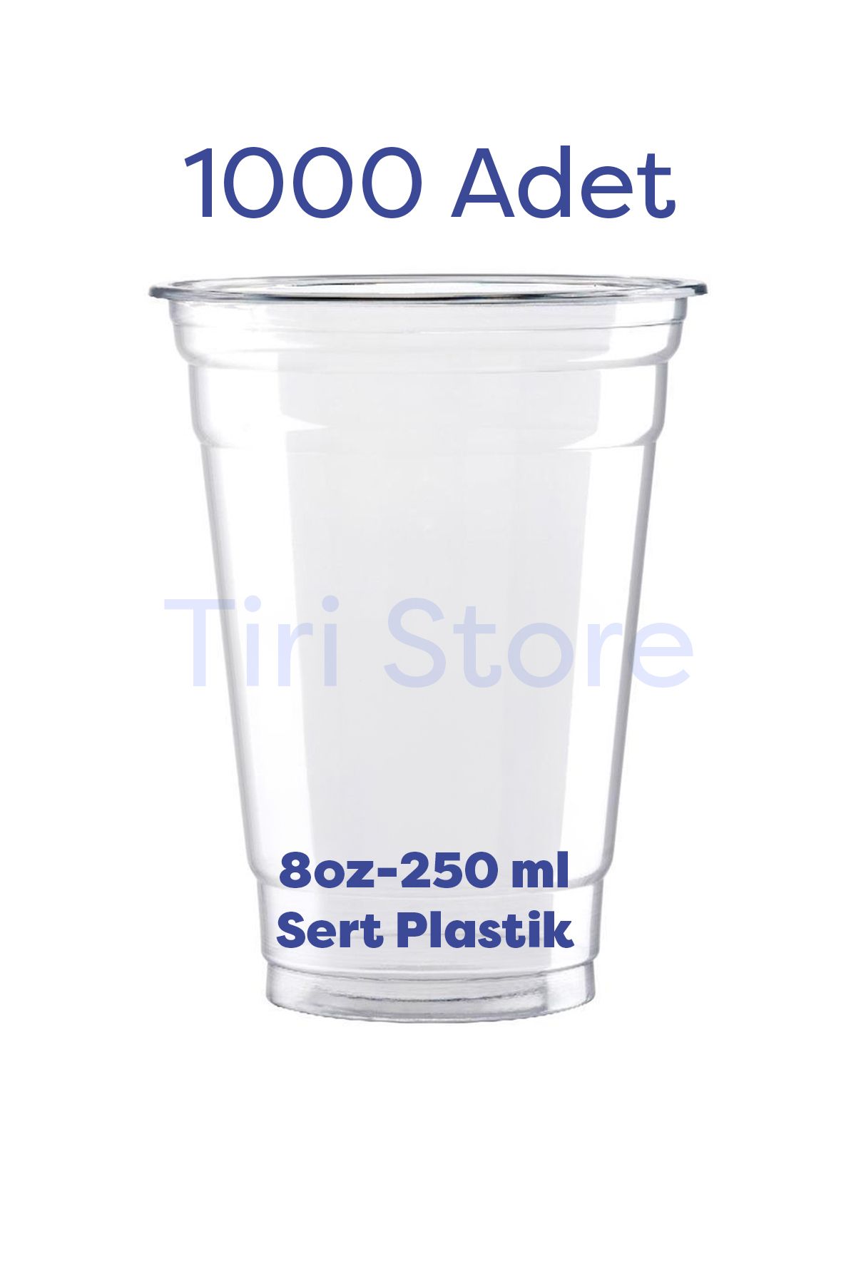 TiriStore Tiri Store Sert Plastik Bardak 8 oz 250 ml 50 li 20 Paket toplam 1000 adet Şeffaf