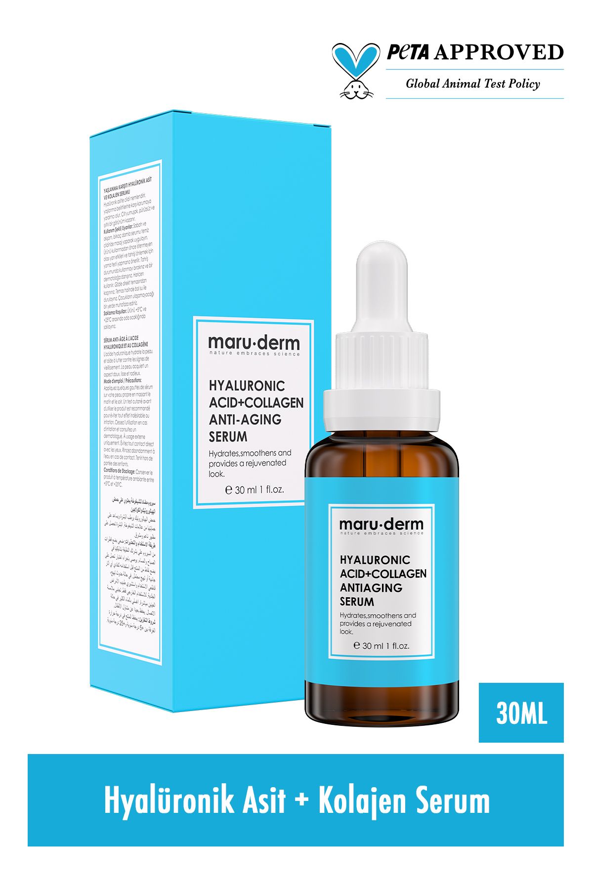 Maru.Derm-مجموعة سيروم ماروديرم 3 قطع - سيروم العيوب، سيروم حمض الهيالورونيك، سيروم فيتامين سي 3