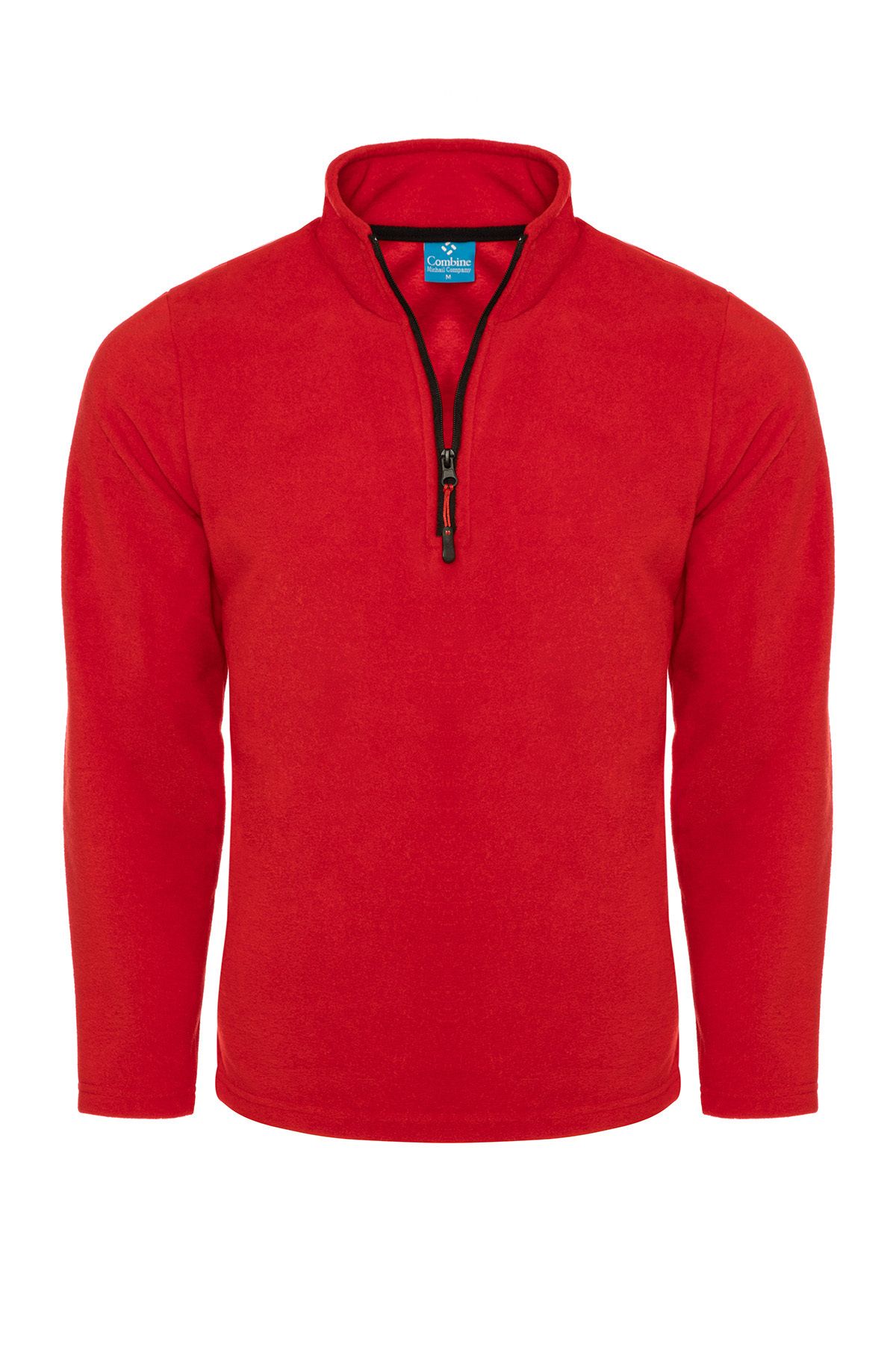 COMBİNE MİCHAİL-Men's Half Zipper Stand Collar Basic Red 2