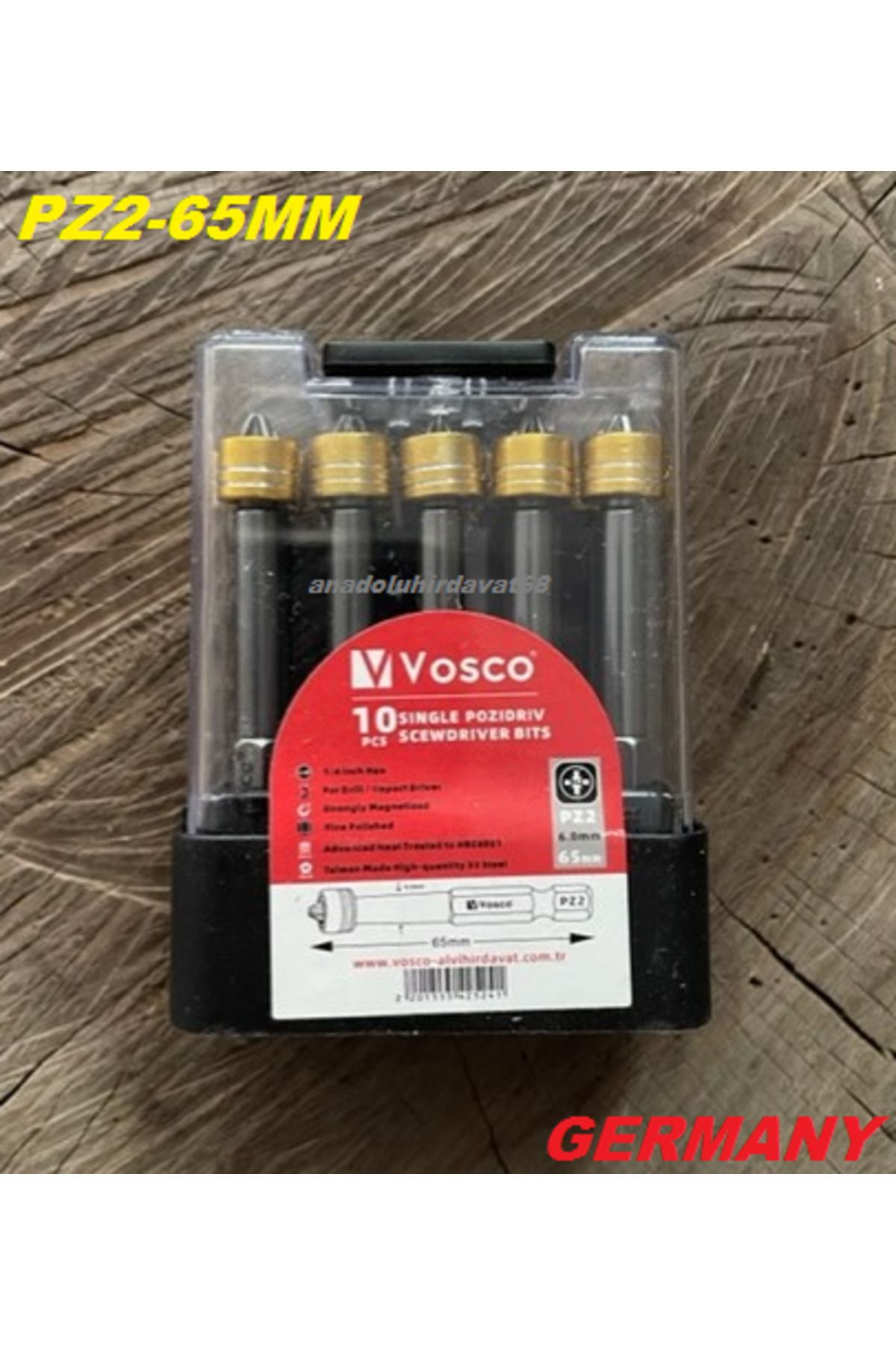 vosco VSC STOPLU SUNTA VİDA SIKMA UCU MIKNATISLI YILDIZ BİTS UÇ PZ2 UÇ 65MM 10ADET