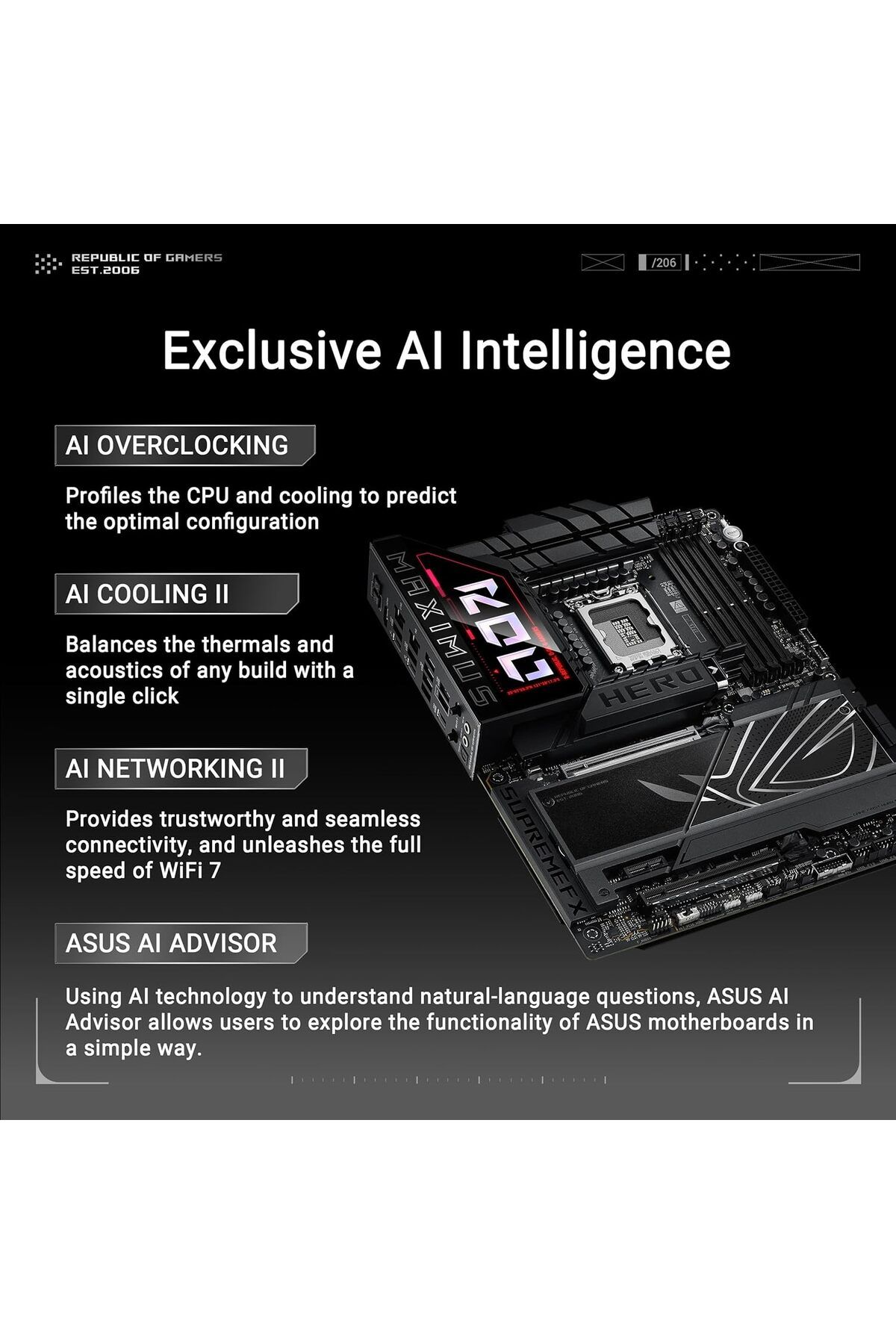 ASUS-ROG MAXIMUS Z890 HERO Intel Z890 LGA1851 DDR5 8800 6x M.2 WiFi  Motherboard 2