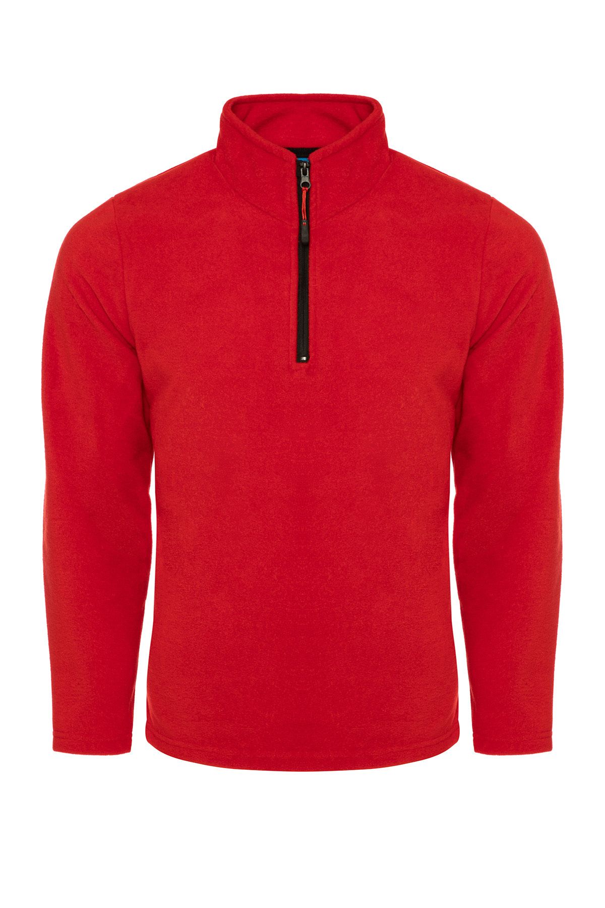 COMBİNE MİCHAİL-Men's Half Zipper Stand Collar Basic Red 1