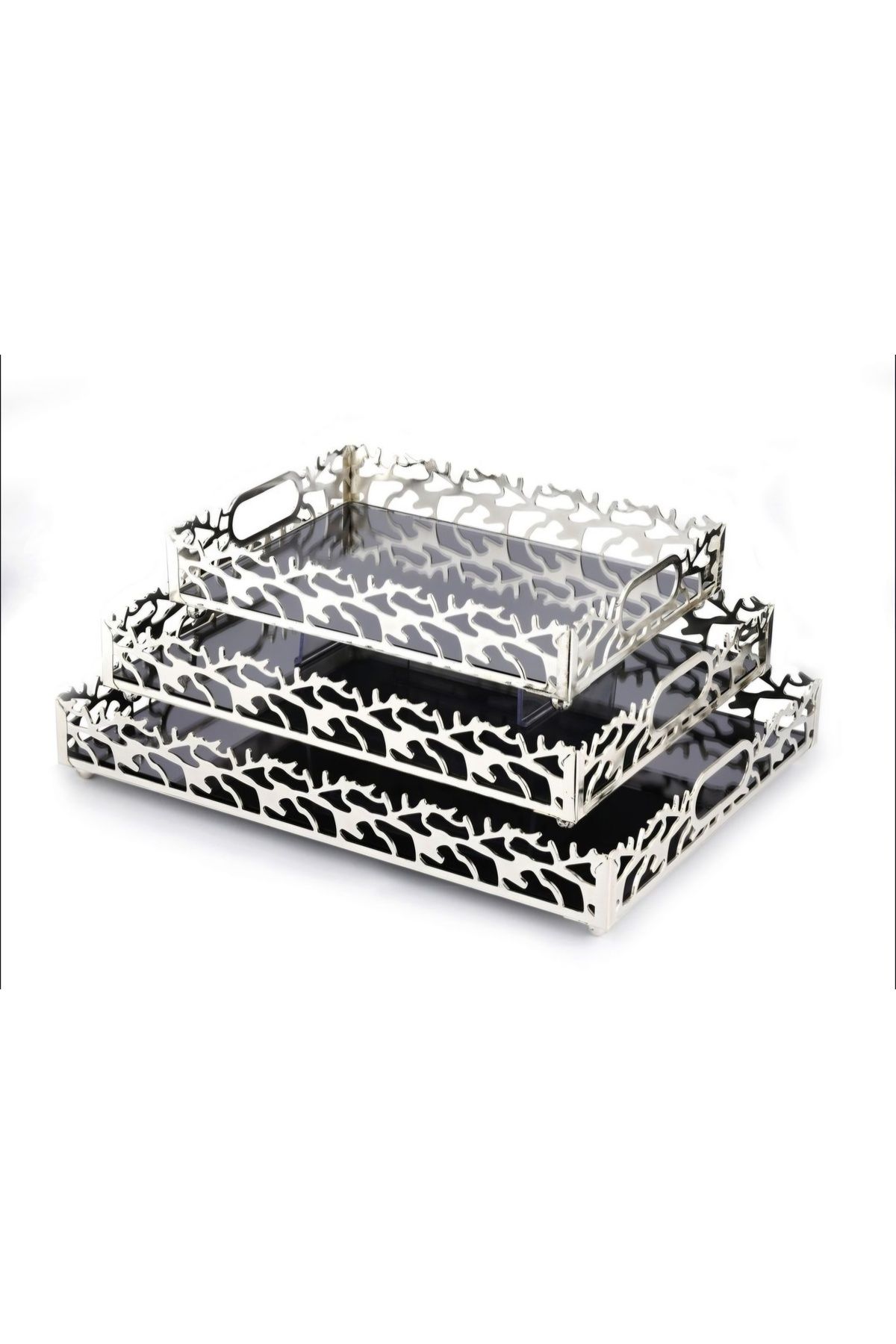 SİNGL-Medium Silver Metal Tray 2