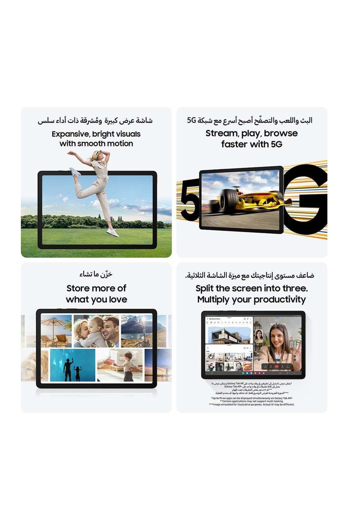 Samsung-Galaxy Tab A9+ 5G Android 11" Tablet, 4GB RAM, 64GB Storage, Navy, SM-X216 4