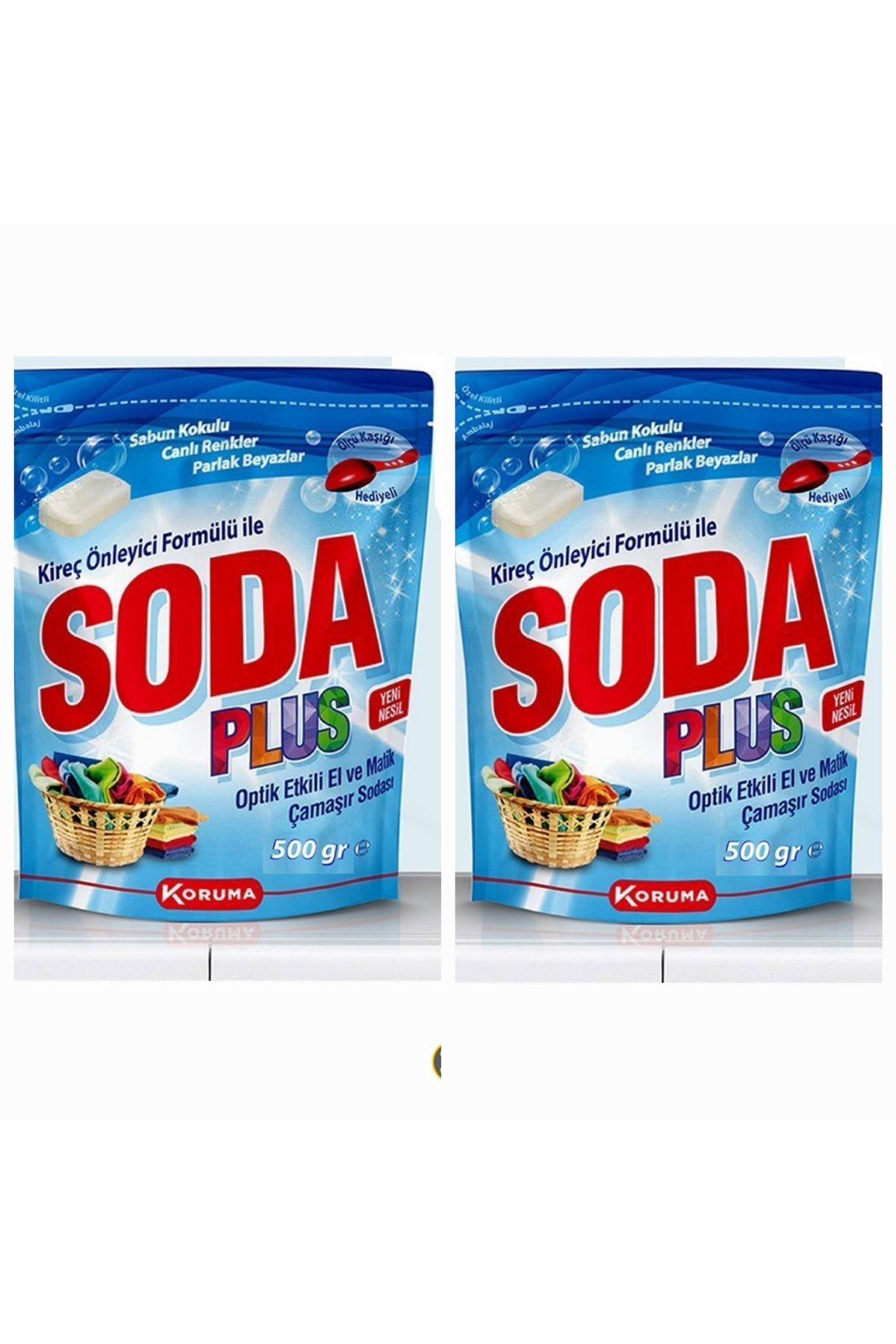 SODA 2 Adet Soda Plus Optik Etkili El ve Matik Çamaşır Sodası 500 gr