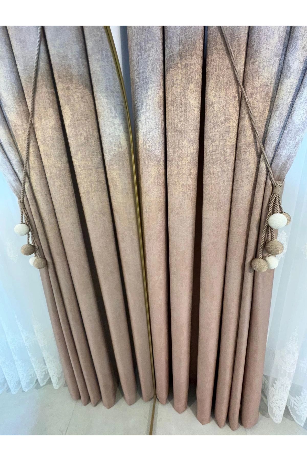 NİVEMESHOME-Nivemeshome Pera V-1001 - 1/3 Close Pleated Puppy Background Curtain Apm 7